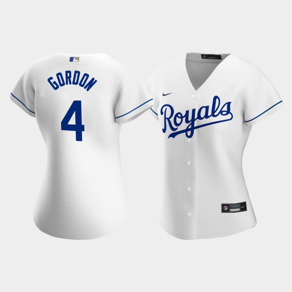 Women's Kansas City Royals Alex Gordon 4 White Home Player Baseball Jersey Baseball Jersey 