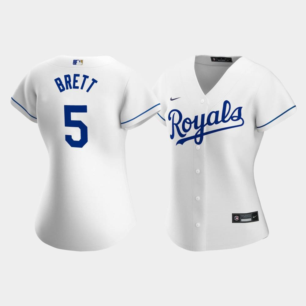 Women's Kansas City Royals George Brett 5 White Home Player Baseball Jersey Baseball Jersey 