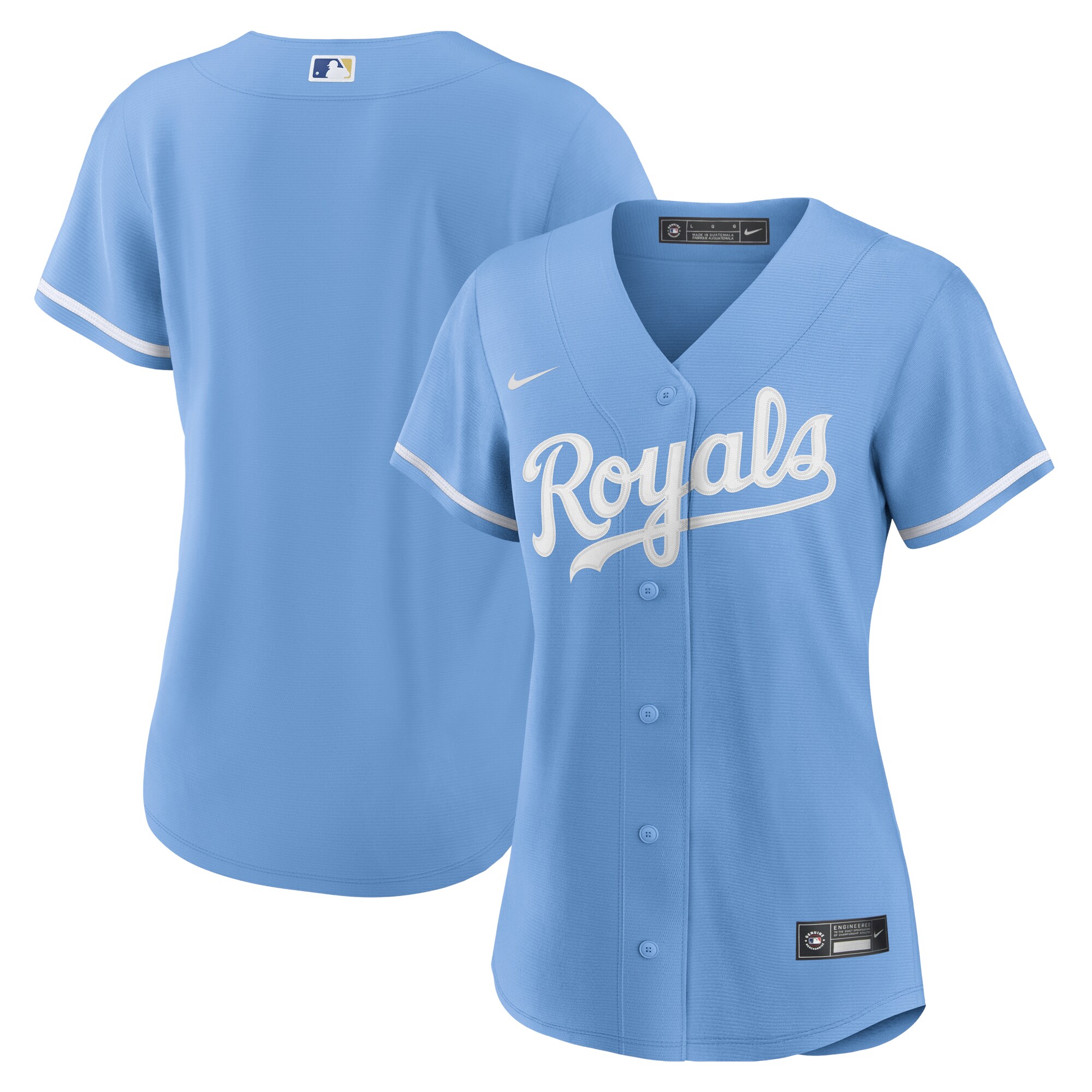 Women's Kansas City Royals Light Blue Alternate Team Logo Baseball Jersey 