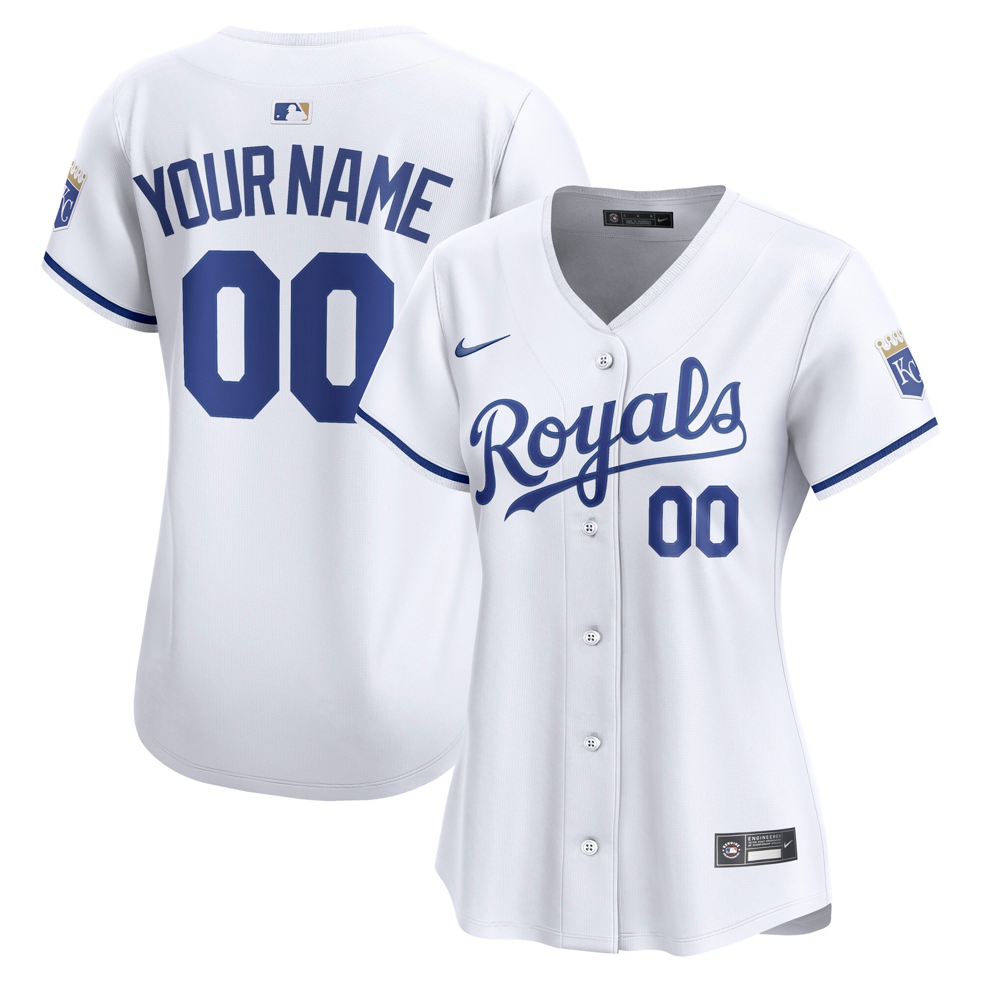 Women's Kansas City Royals White Home Limited Custom Baseball Jersey 