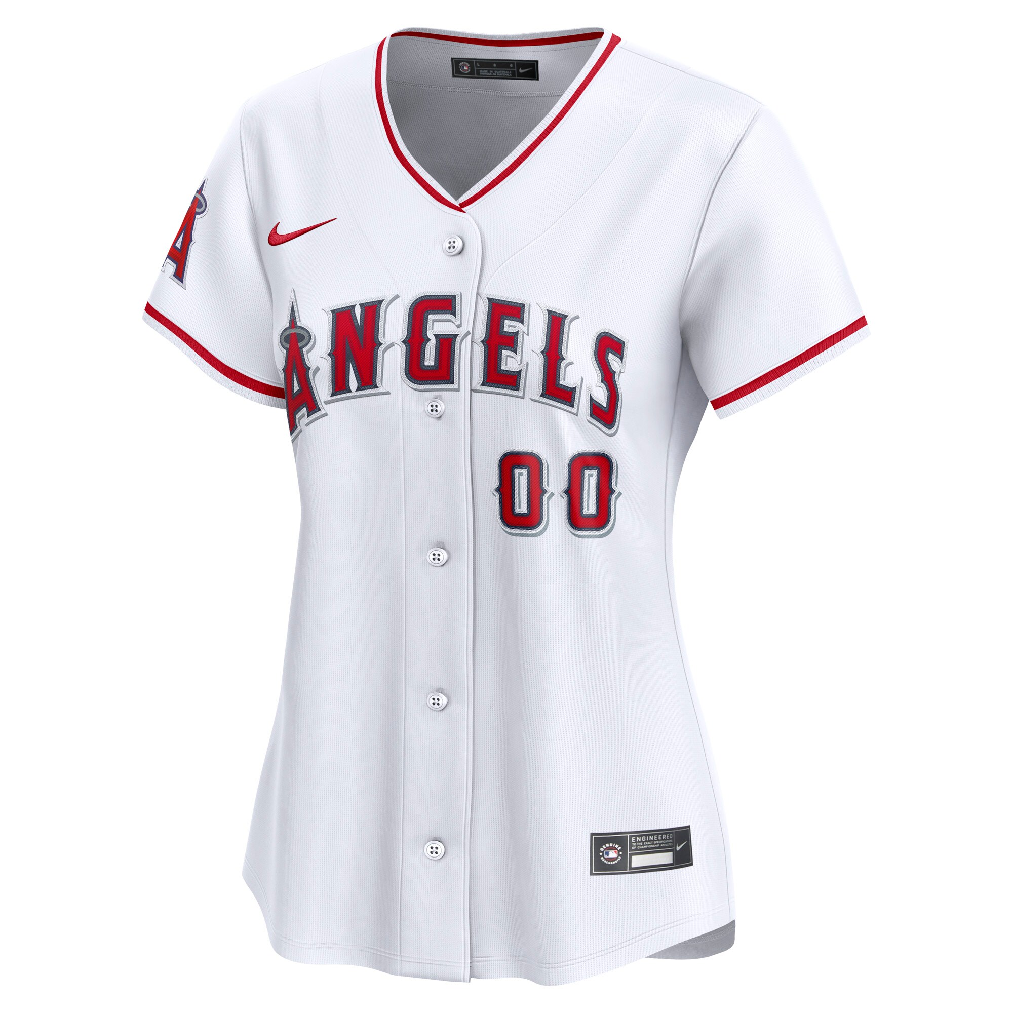 Alternative view of Women's Los Angeles Angels White Home Limited Custom Baseball Jersey 