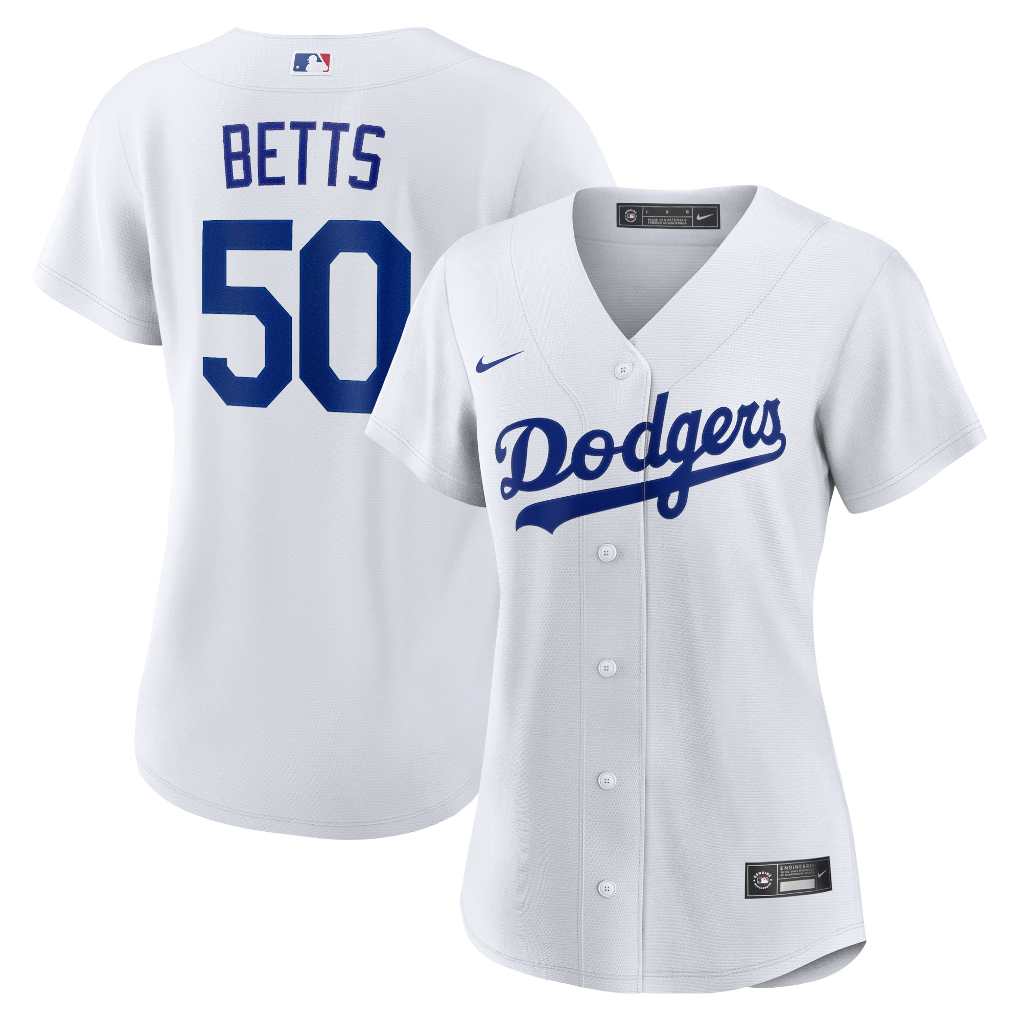 Women's Los Angeles Dodgers Mookie Betts White Home Player Baseball Jersey 