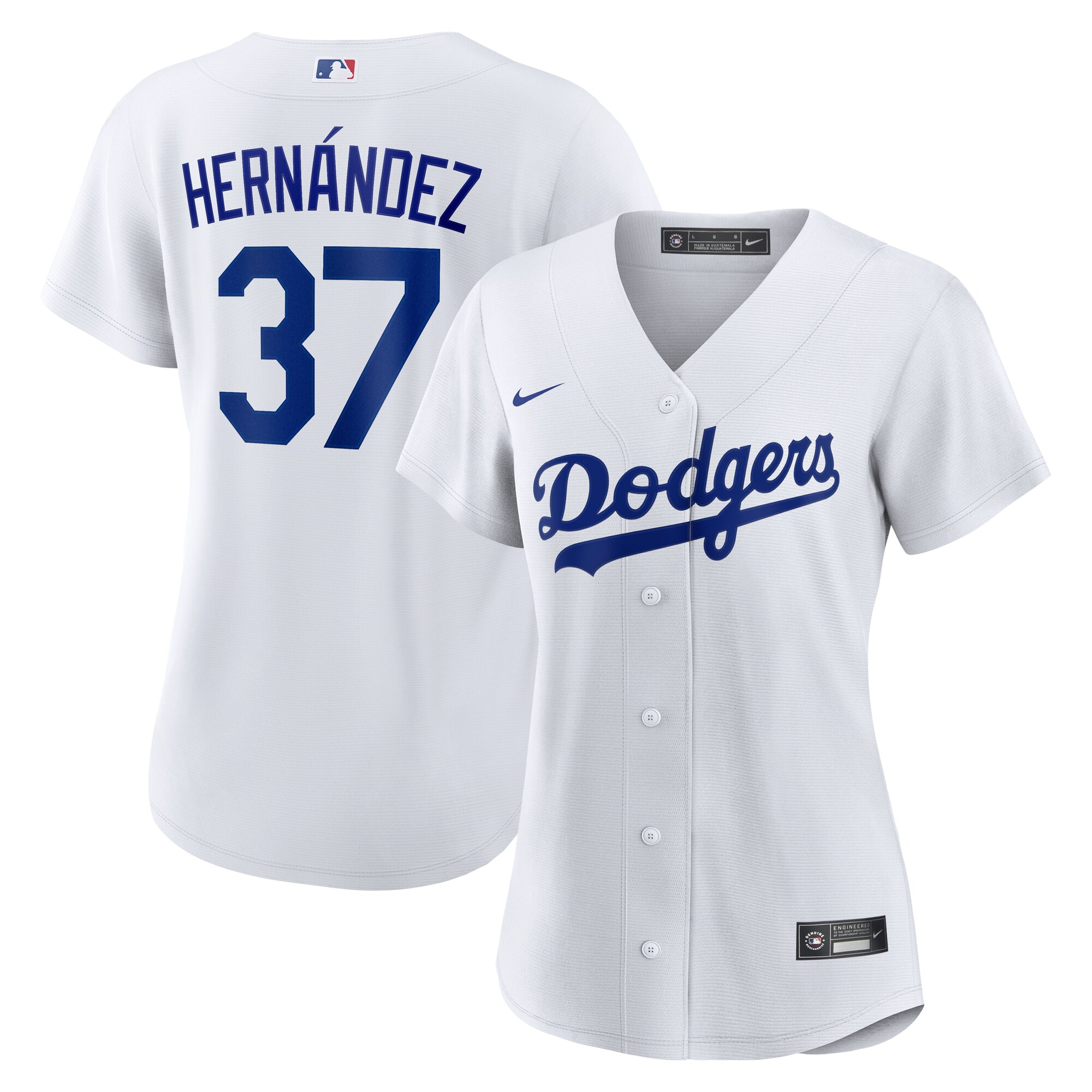 Women's Los Angeles Dodgers Teoscar Hernandez White Home Baseball Jersey 