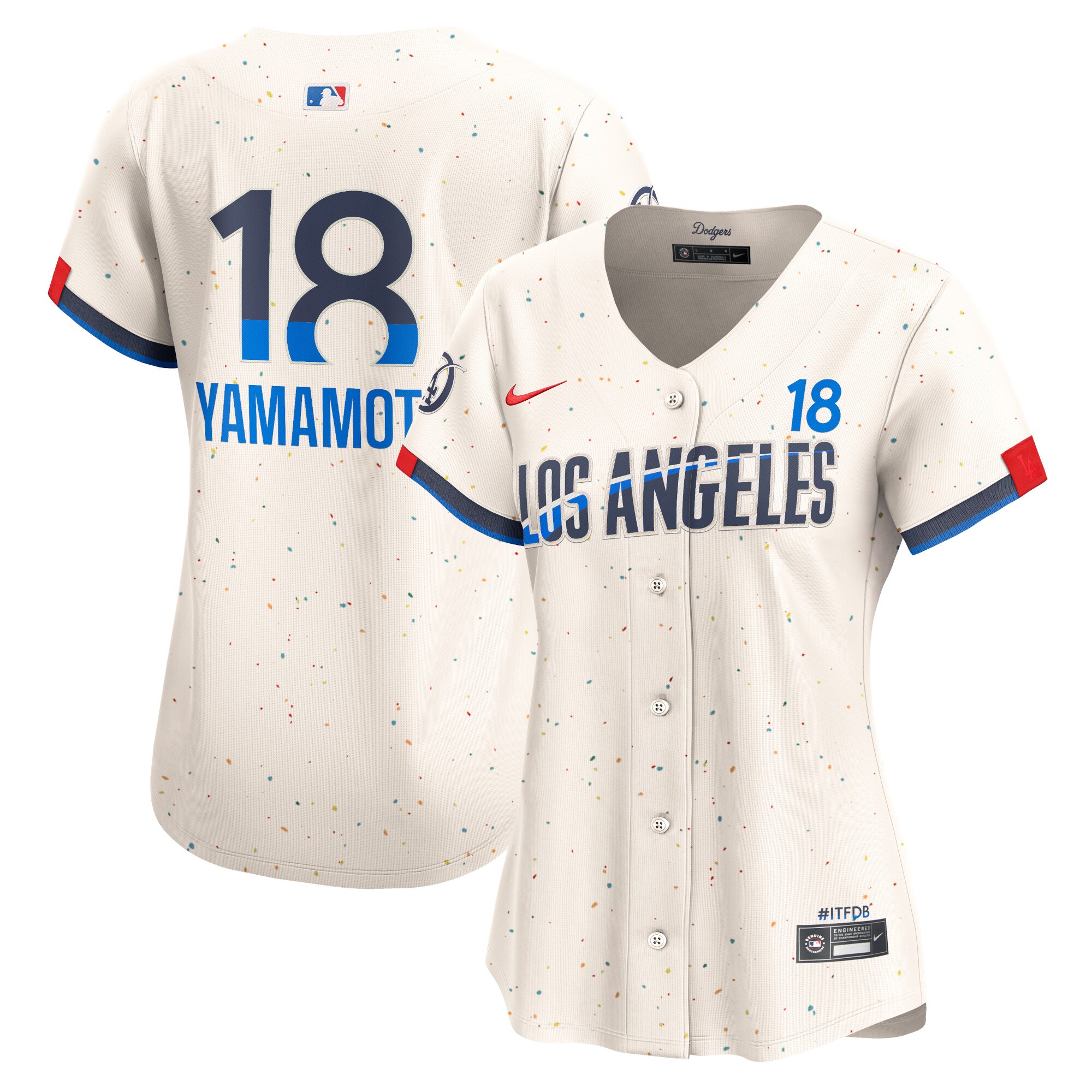 Women's Los Angeles Dodgers Yoshinobu Yamamoto Cream 2024 City Connect Limited Player Baseball Jersey 