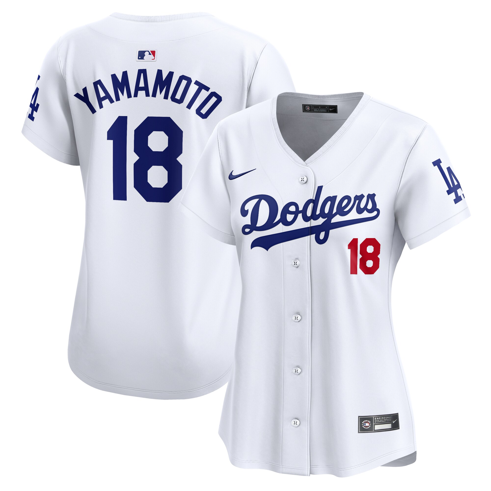 Women's Los Angeles Dodgers Yoshinobu Yamamoto White Home Limited Player Baseball Jersey 