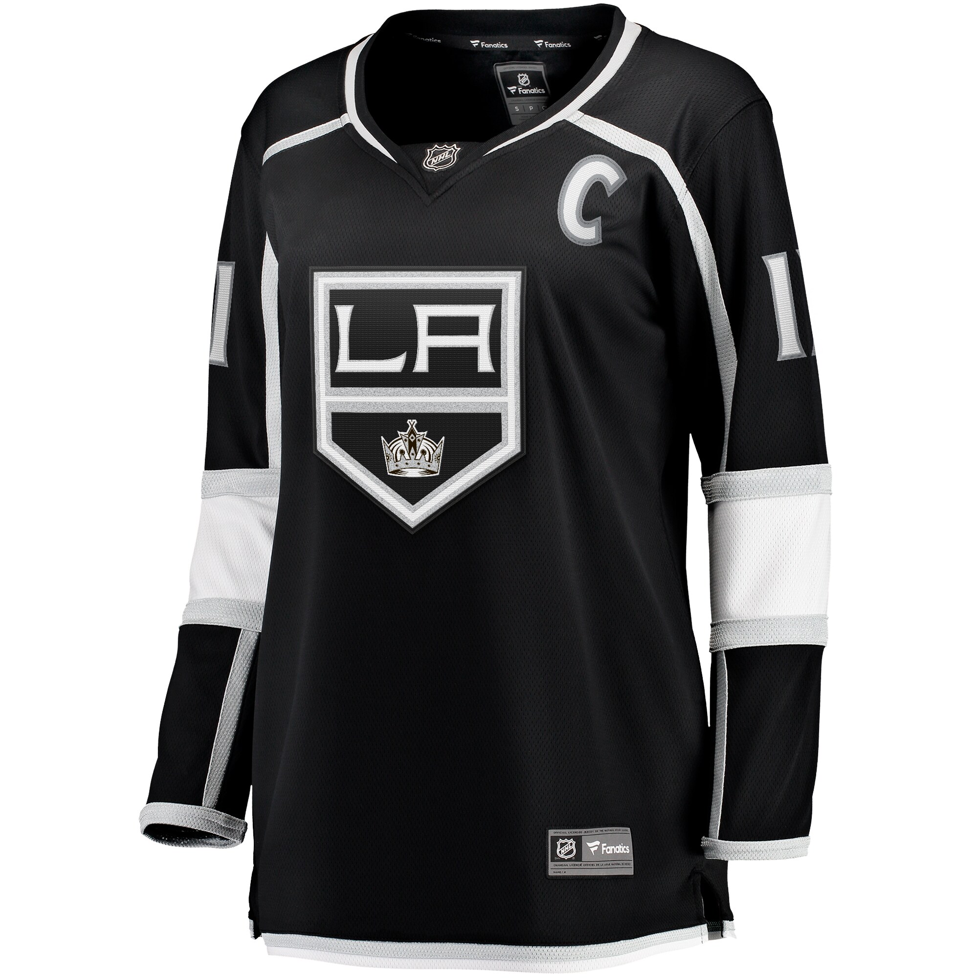 Alternative view of Women's Los Angeles Kings Anze Kopitar Black Home Captain Patch Breakaway Player Hockey Jersey - JS484 