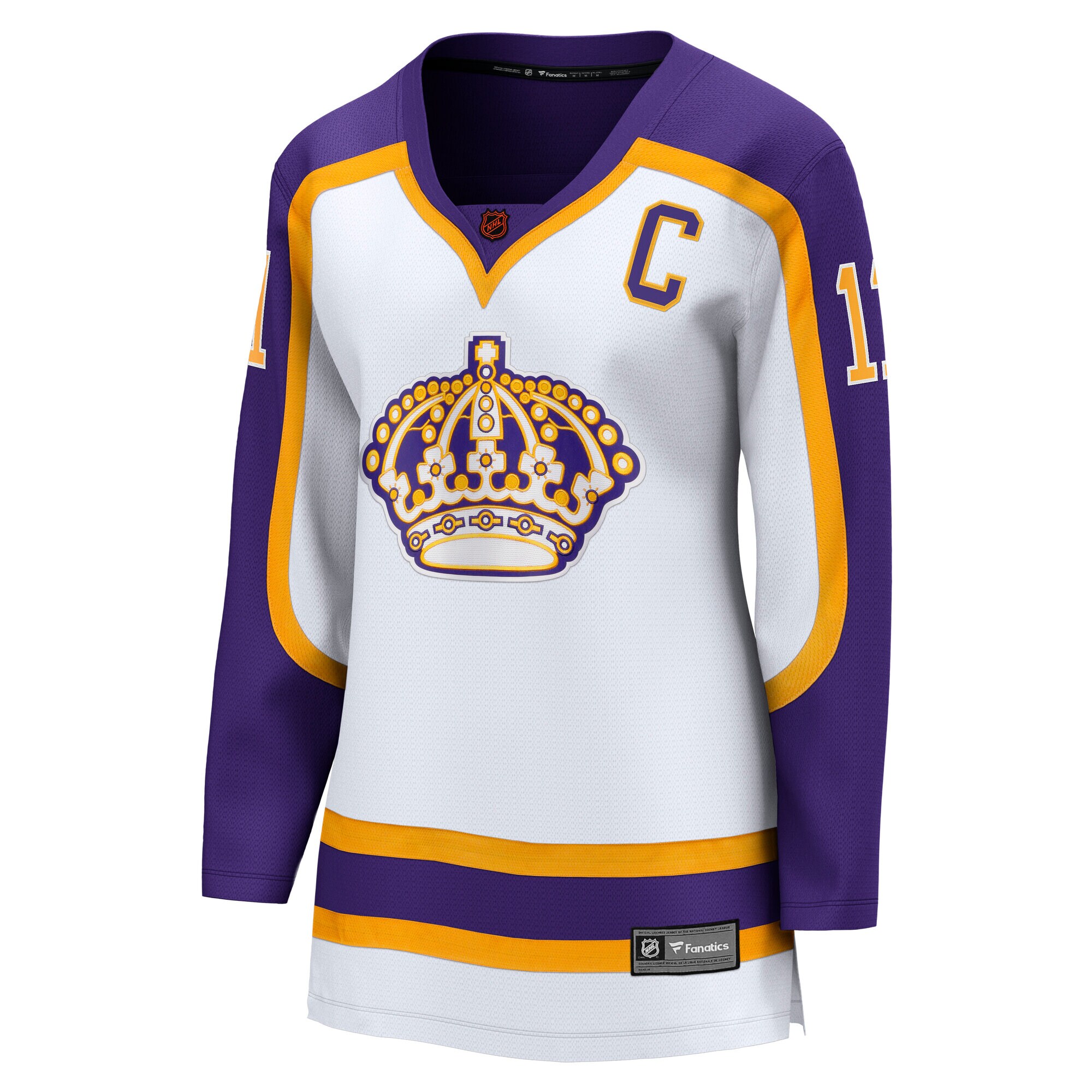 Alternative view of Women's Los Angeles Kings Anze Kopitar White Special Edition 2.0 Breakaway Captain's Patch Hockey Jersey - JS595 