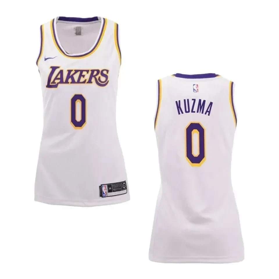 Women's Los Angeles Lakers 0 Kyle Kuzma Association Swingman Basketball Jersey - White - JS396 