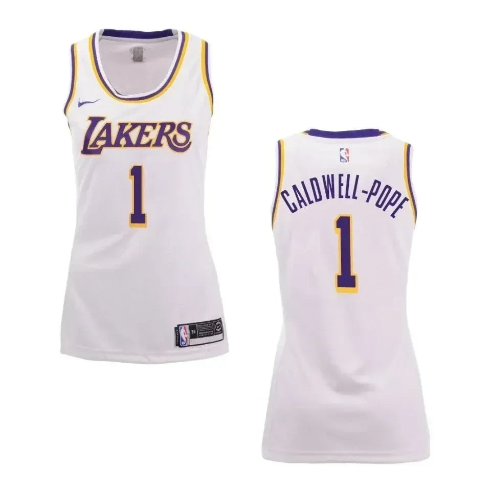 Women's Los Angeles Lakers 1 Kentavious Caldwell-pope Association Swingman Basketball Jersey - White - JS555 