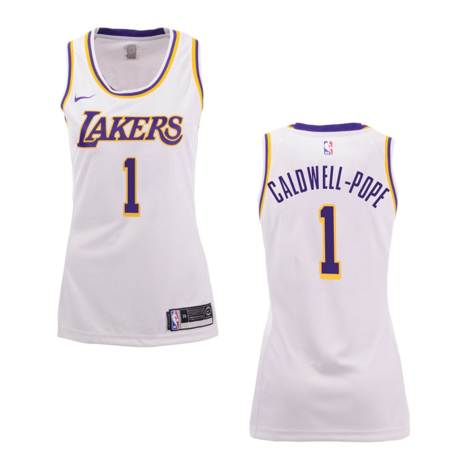 Women's Los Angeles Lakers #1 Kentavious Caldwell-pope Association Swingman Basketball Jersey - White