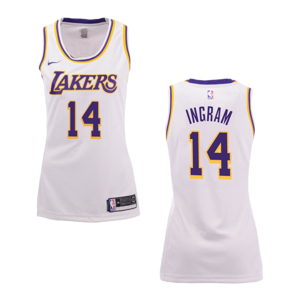 Women's Los Angeles Lakers #14 Brandon Ingram Association Swingman Basketball Jersey - White