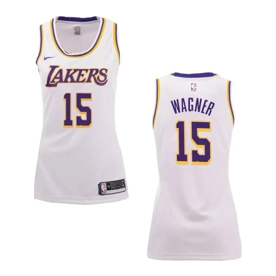 Women's Los Angeles Lakers 15 Moritz Wagner Association Swingman Basketball Jersey - White - JS772 