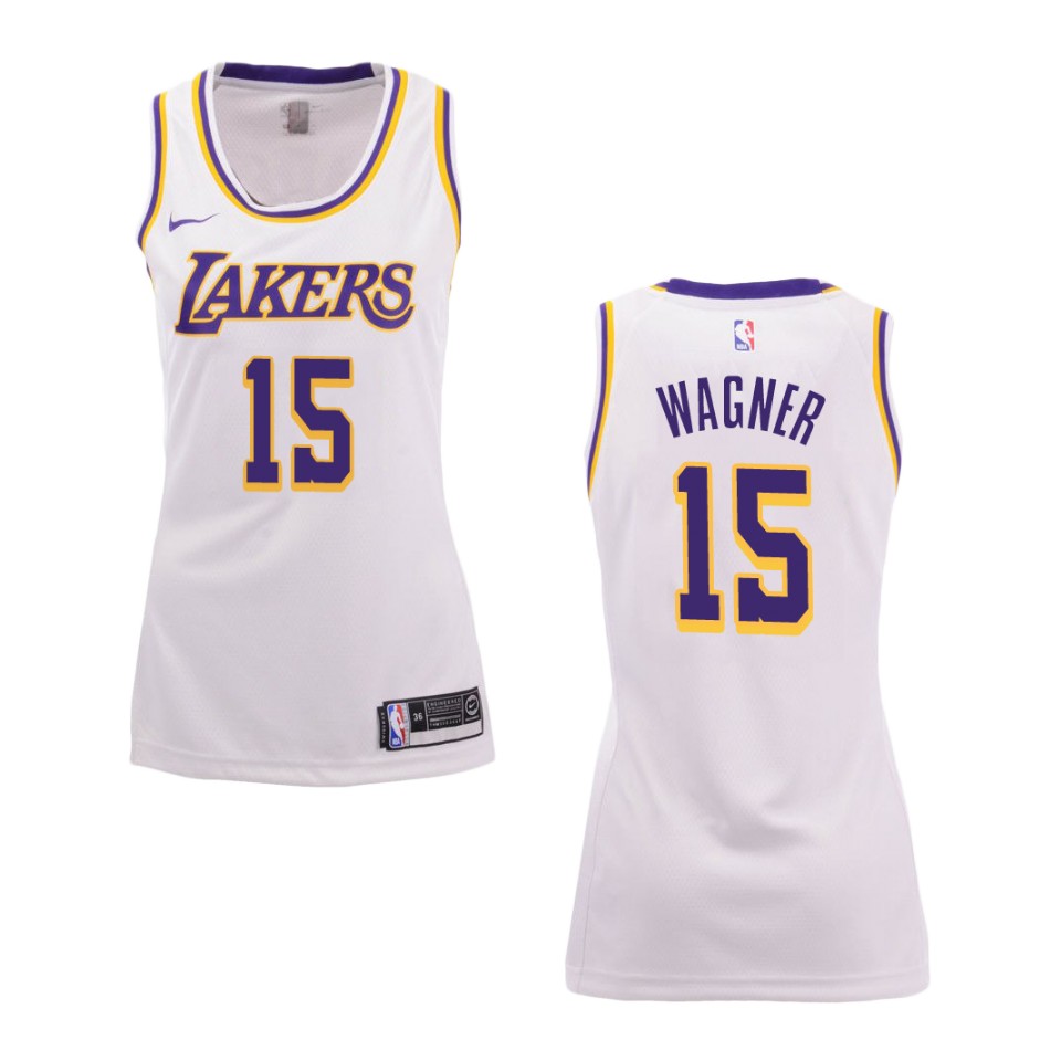 Women's Los Angeles Lakers #15 Moritz Wagner Association Swingman Basketball Jersey - White