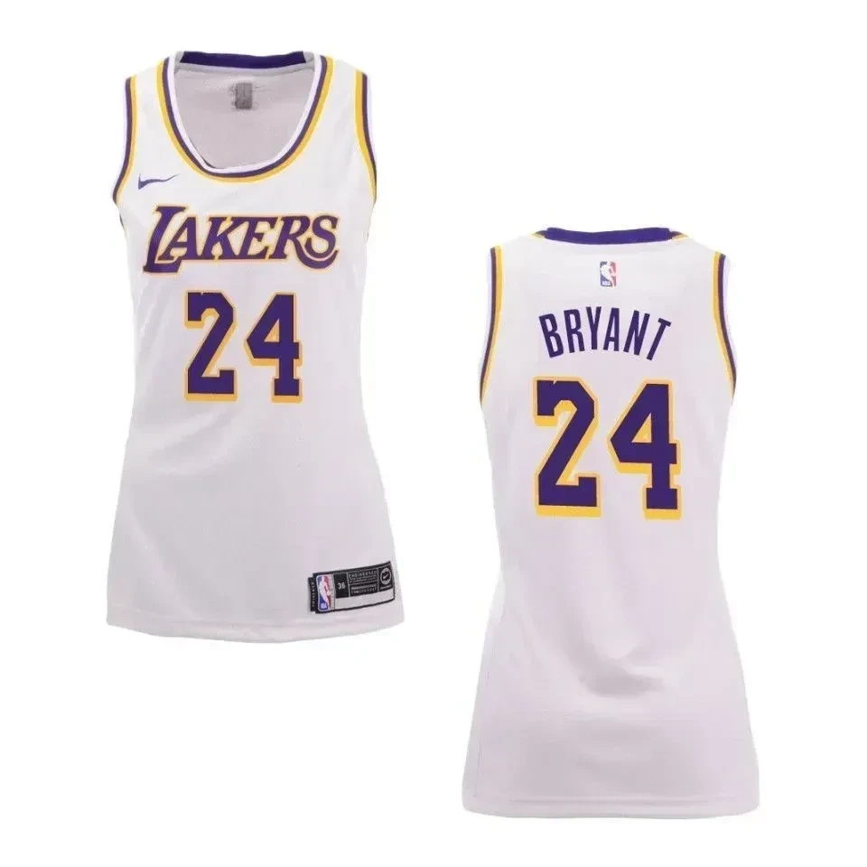 Women's Los Angeles Lakers 24 Kobe Bryant Association Swingman Basketball Jersey - White - JS731 