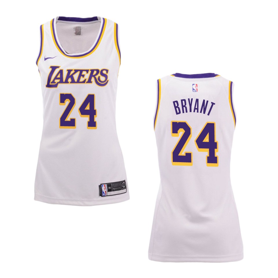 Women's Los Angeles Lakers #24 Kobe Bryant Association Swingman Basketball Jersey - White