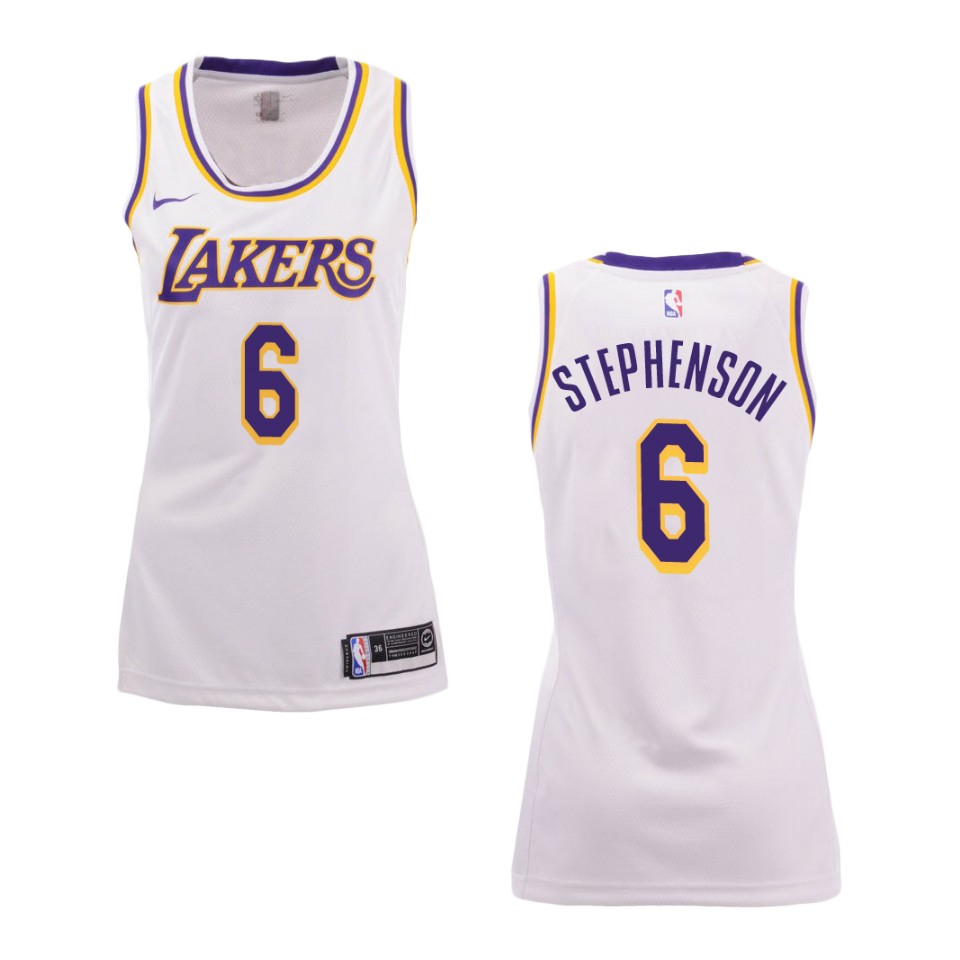 Women's Los Angeles Lakers #6 Lance Stephenson Association Swingman Basketball Jersey - White
