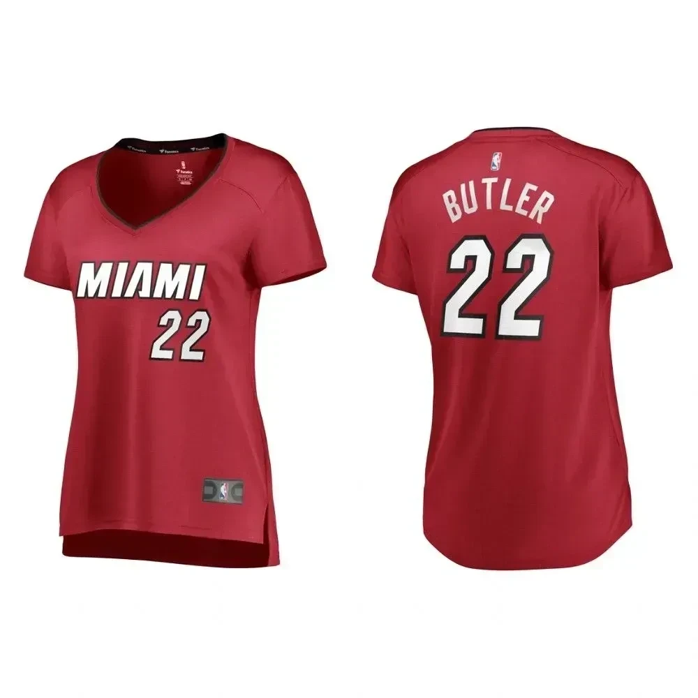 Women's Miami Heat Jimmy Butler Red Statet Basketball Jersey - JS155 