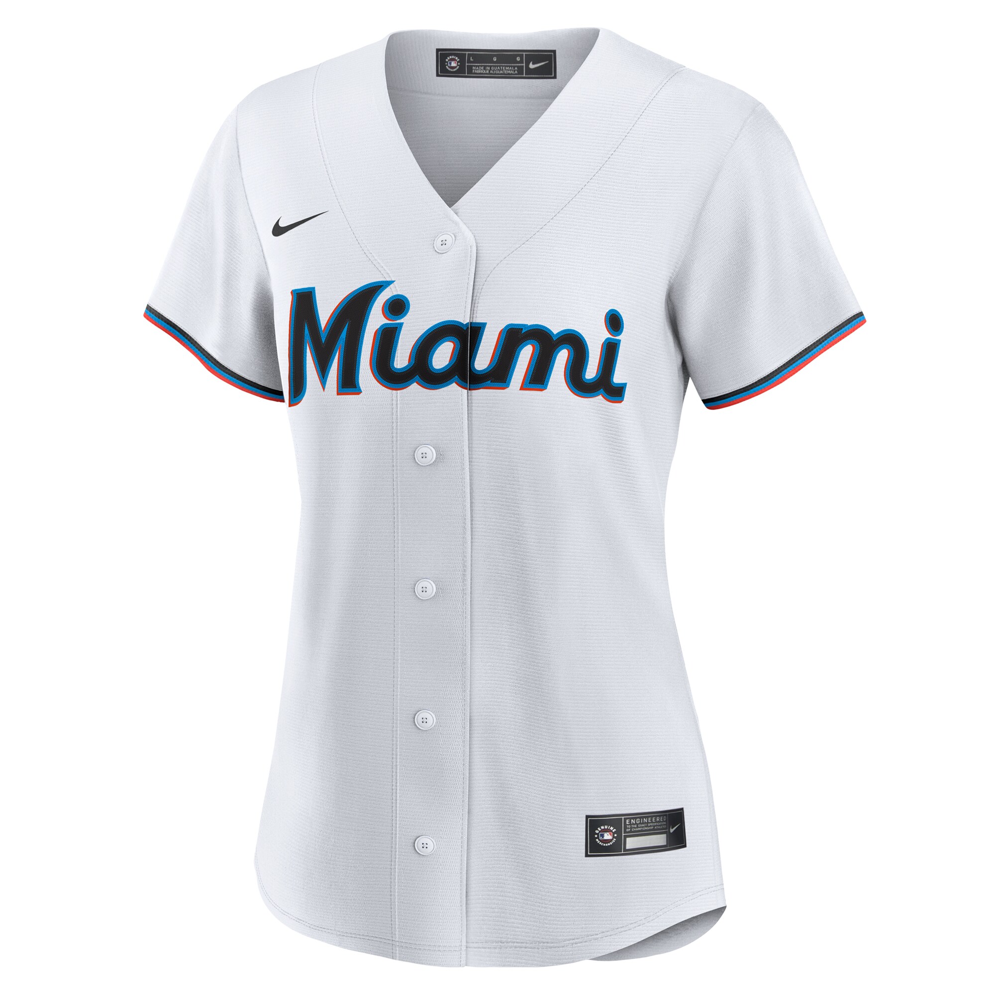 Alternative view of Women's Miami Marlins White #1 Mom Home Baseball Jersey 