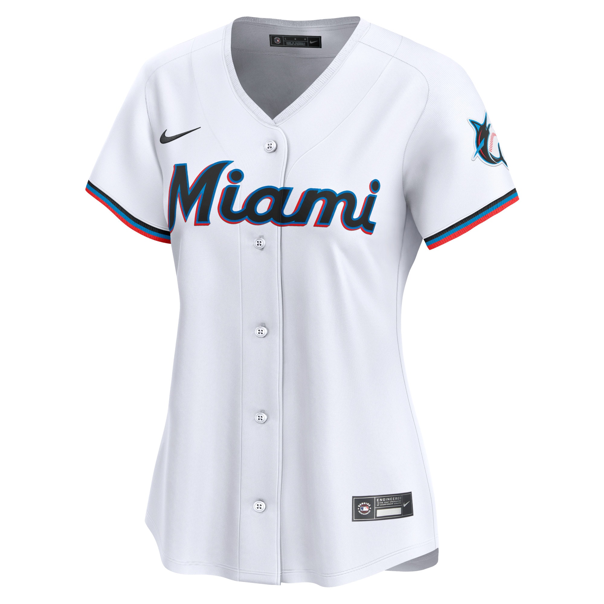 Alternative view of Women's Miami Marlins White Home Limited Baseball Jersey 