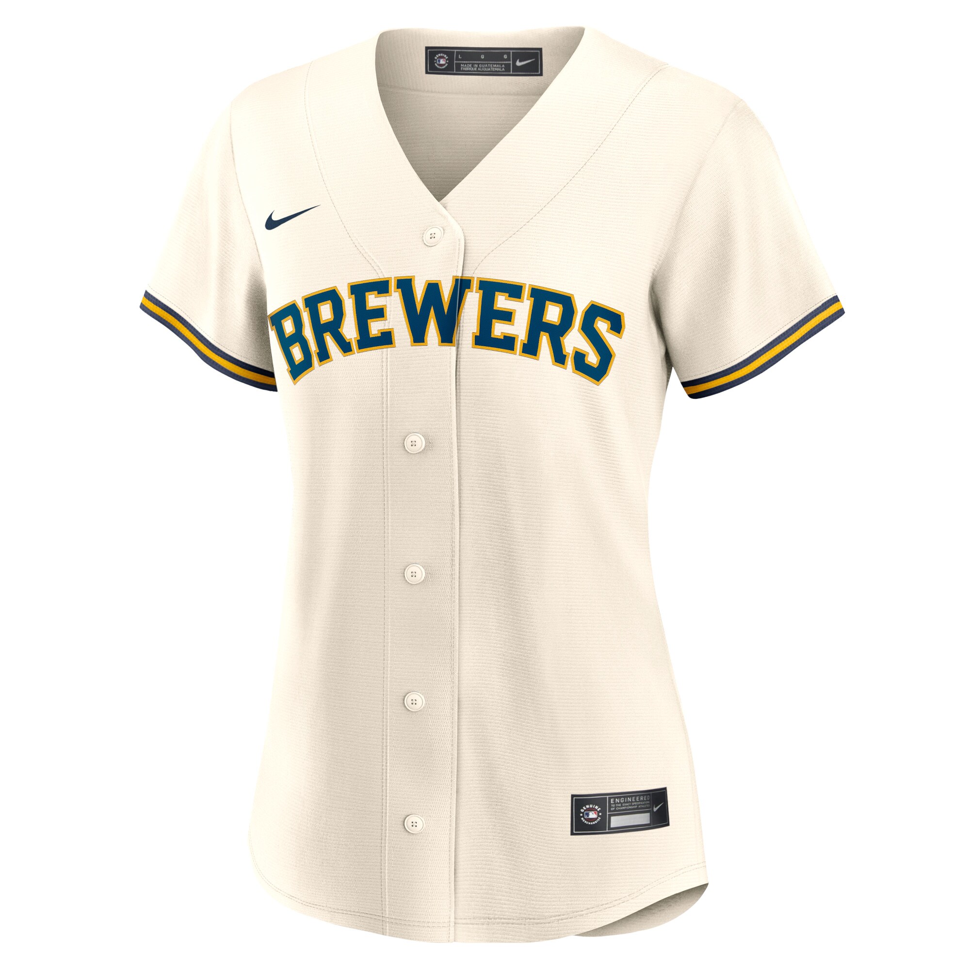 Alternative view of Women's Milwaukee Brewers Christian Yelich Cream Home Player Baseball Jersey 