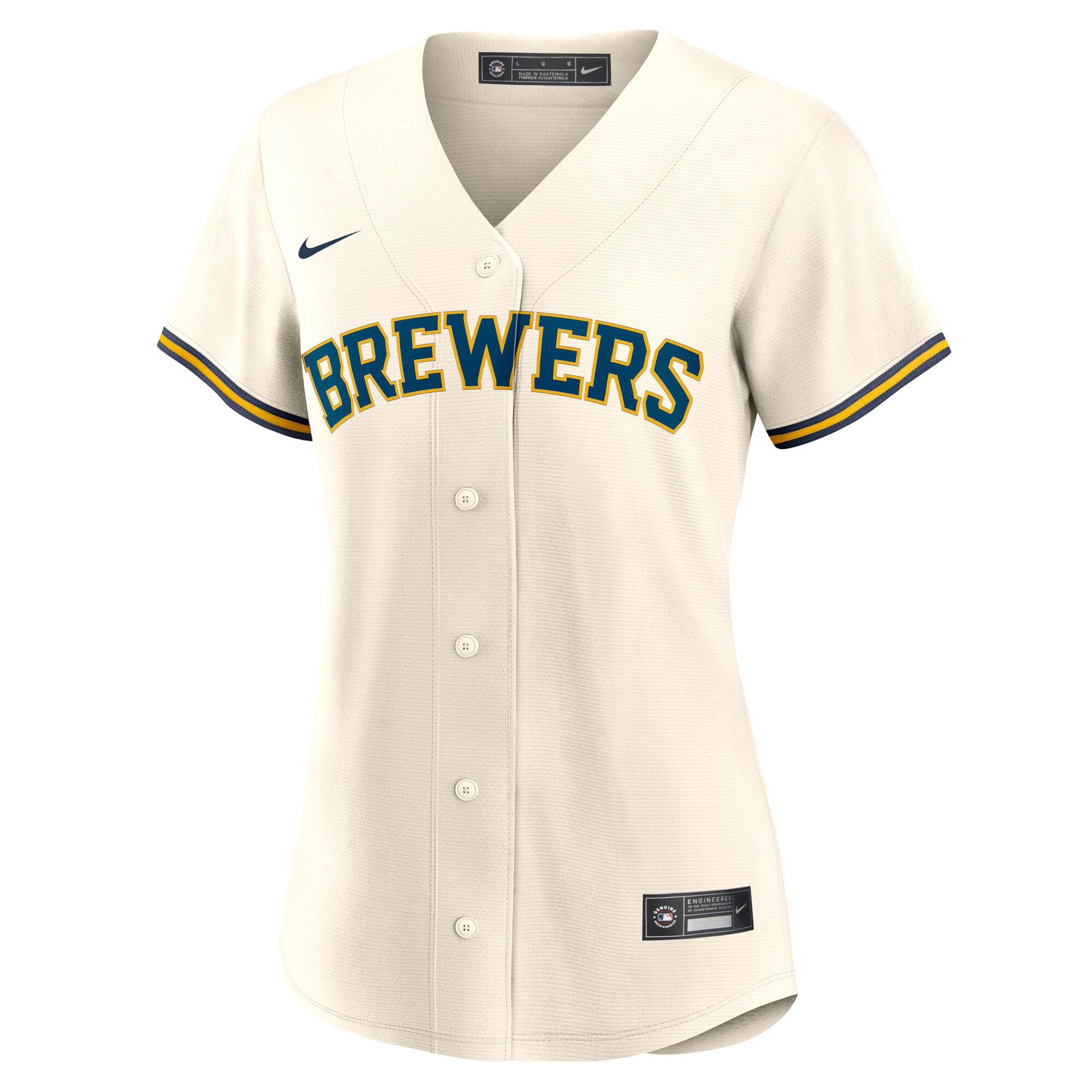 Alternative view of Women's Milwaukee Brewers Rhys Hoskins White Home Baseball Jersey 