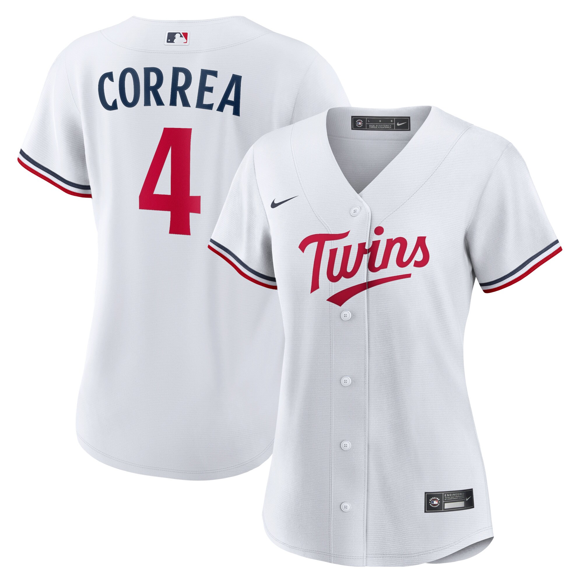 Women's Minnesota Twins Carlos Correa White Home Player Baseball Jersey 