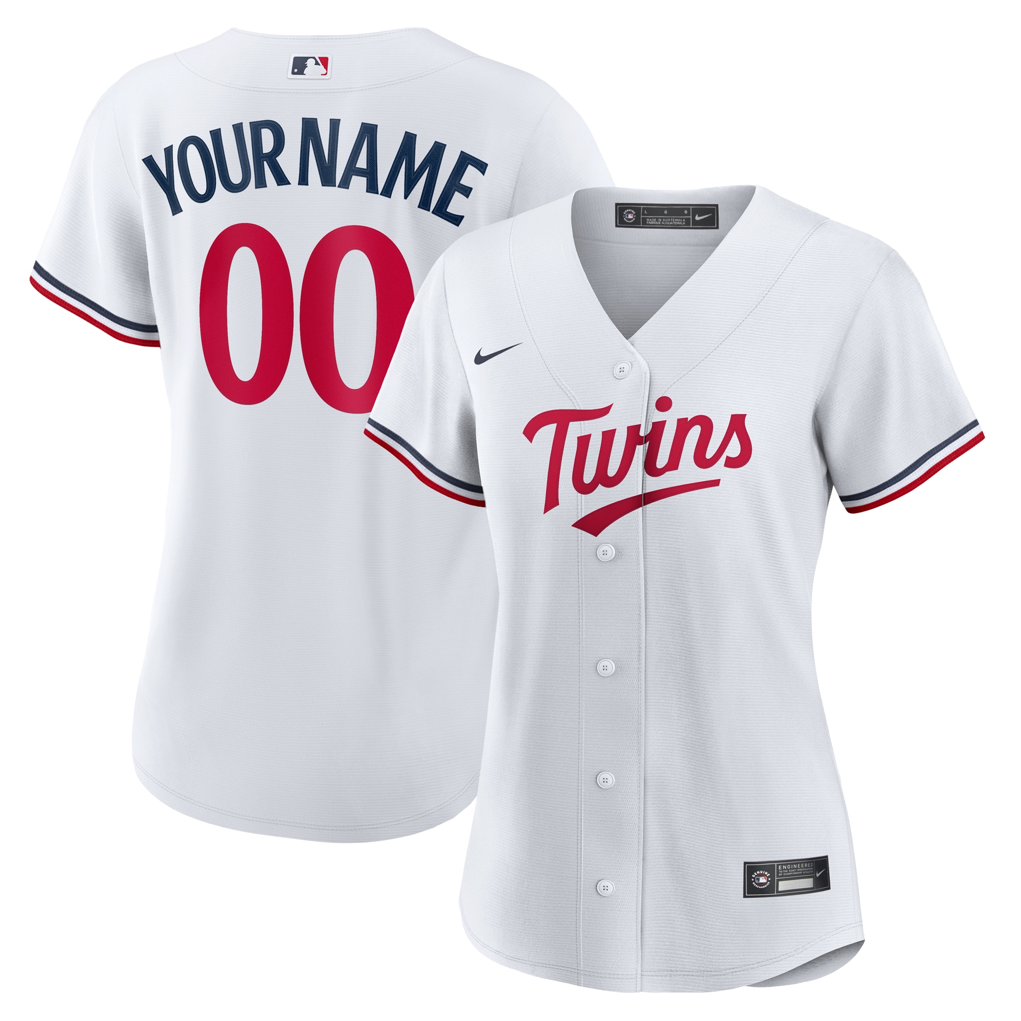 Women's Minnesota Twins White Home Custom Baseball Jersey 