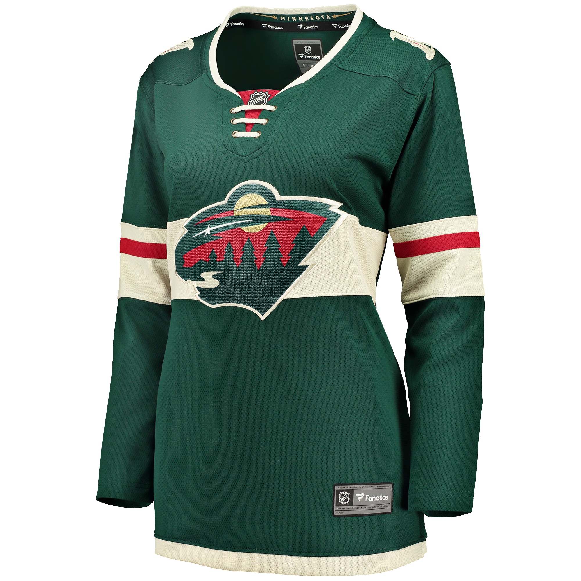 Alternative view of Women's Minnesota Wild Green Breakaway Home Hockey Jersey - JS361 