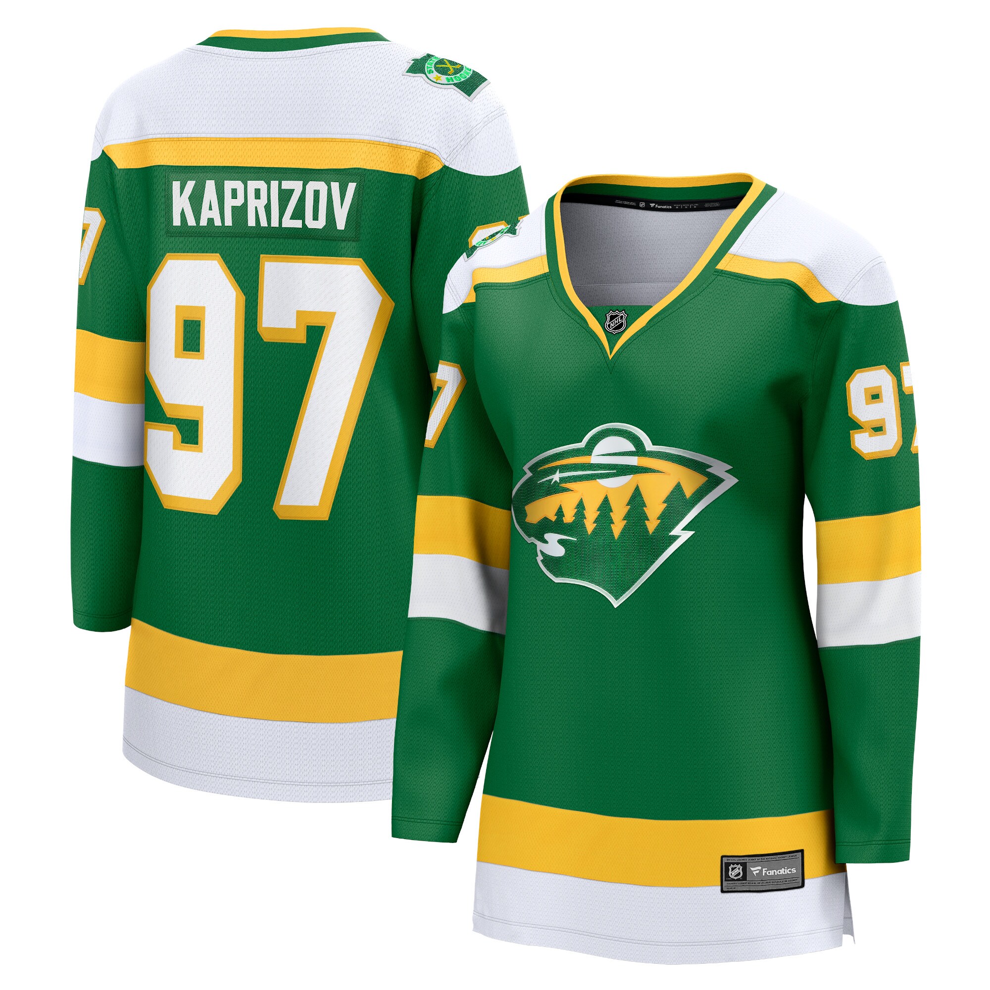 Women's Minnesota Wild Kirill Kaprizov Green Alternate Premier Breakaway Player Hockey Jersey - JS733 