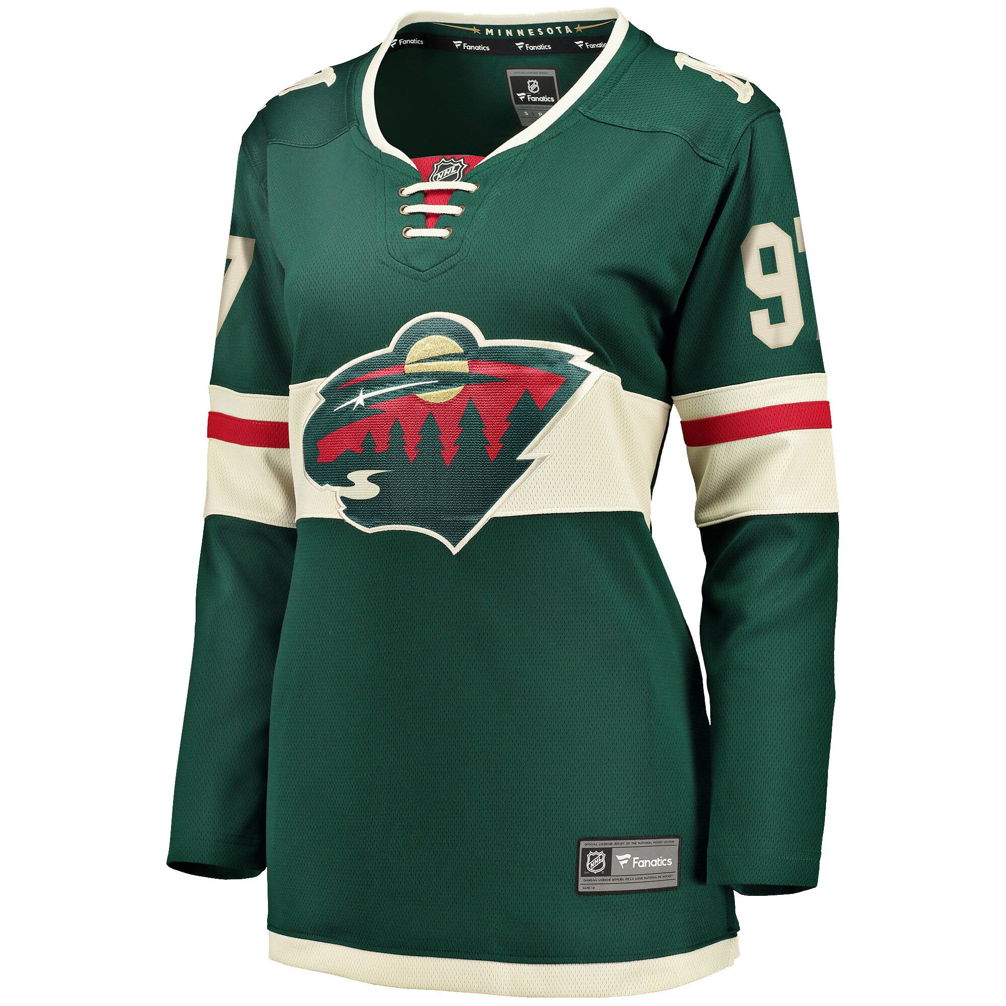 Alternative view of Women's Minnesota Wild Kirill Kaprizov Green Home Breakaway Hockey Jersey - JS869 