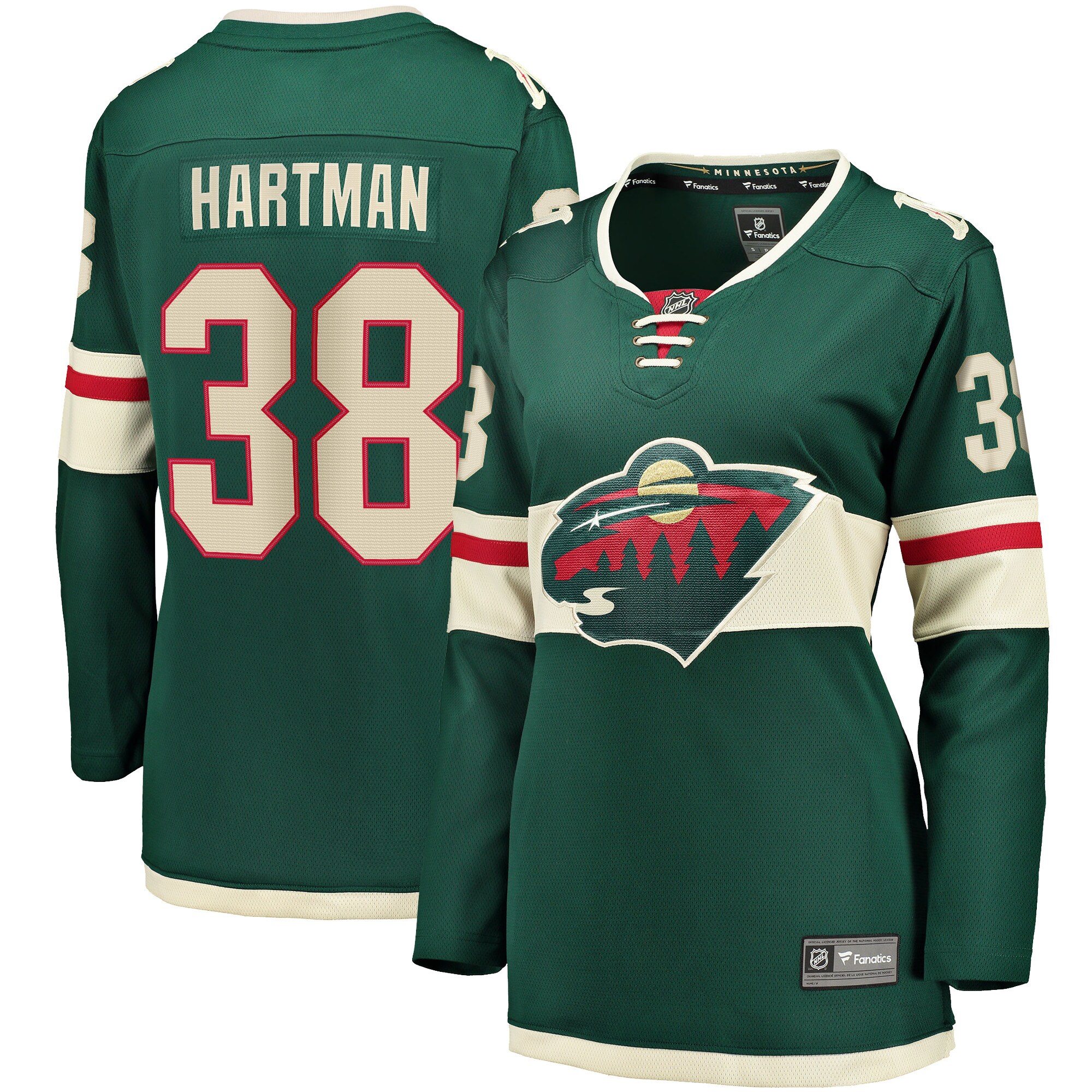 Women's Minnesota Wild Ryan Hartman Green Home Breakaway Player Hockey Jersey - JS855 