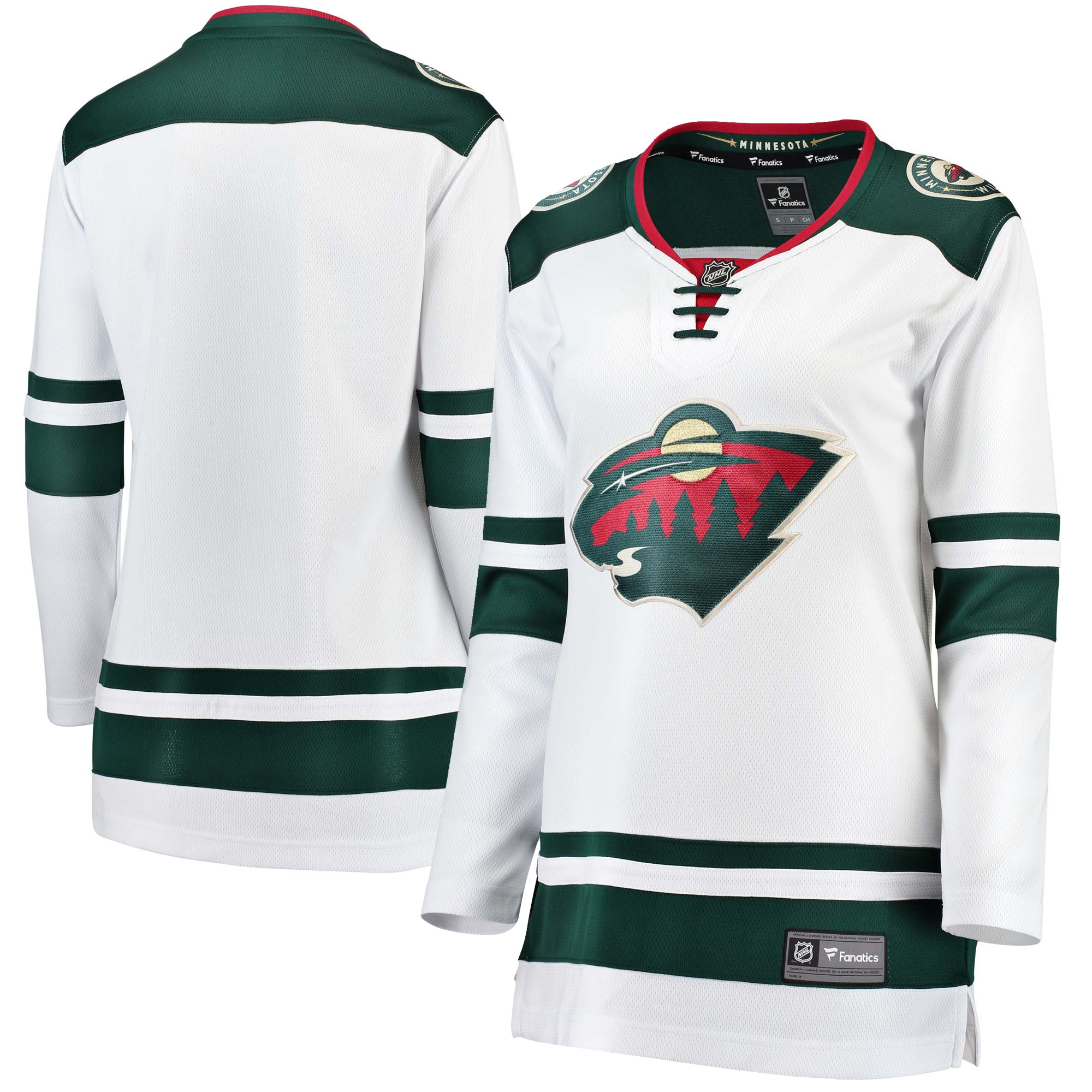 Women's Minnesota Wild White Away Breakaway Hockey Jersey - JS371 