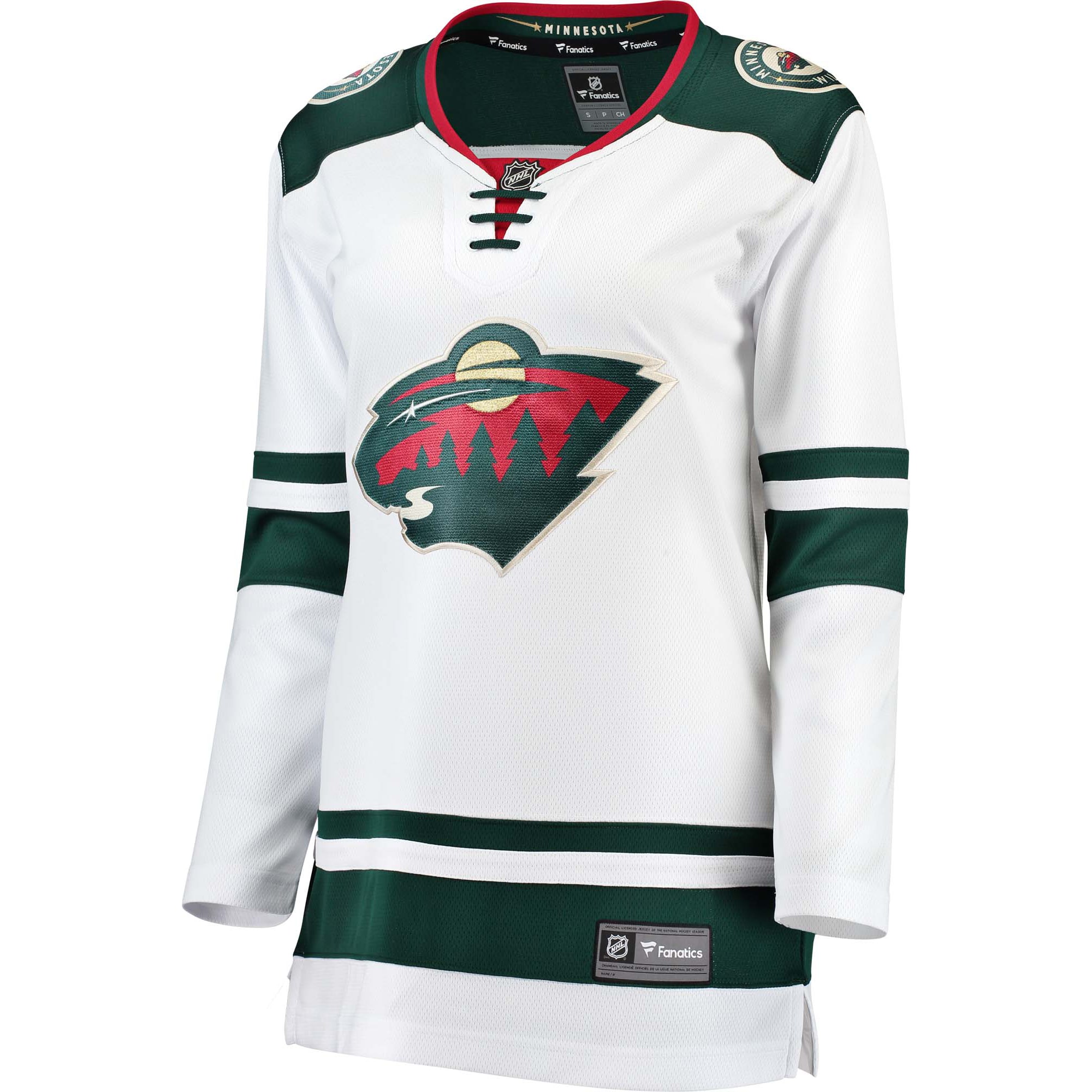 Alternative view of Women's Minnesota Wild White Away Breakaway Hockey Jersey - JS371 