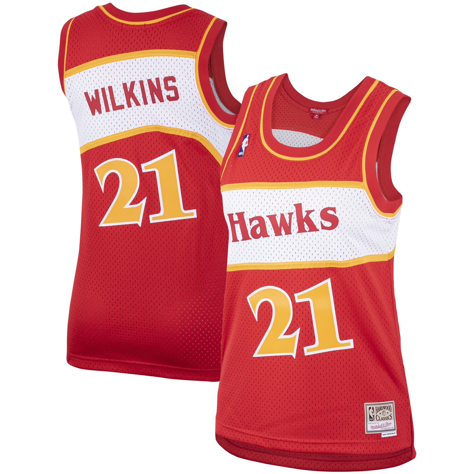 Women's Mitchell & Ness Dominique Wilkins Red Atlanta Hawks Hardwood Classics Swingman Basketball Jersey
