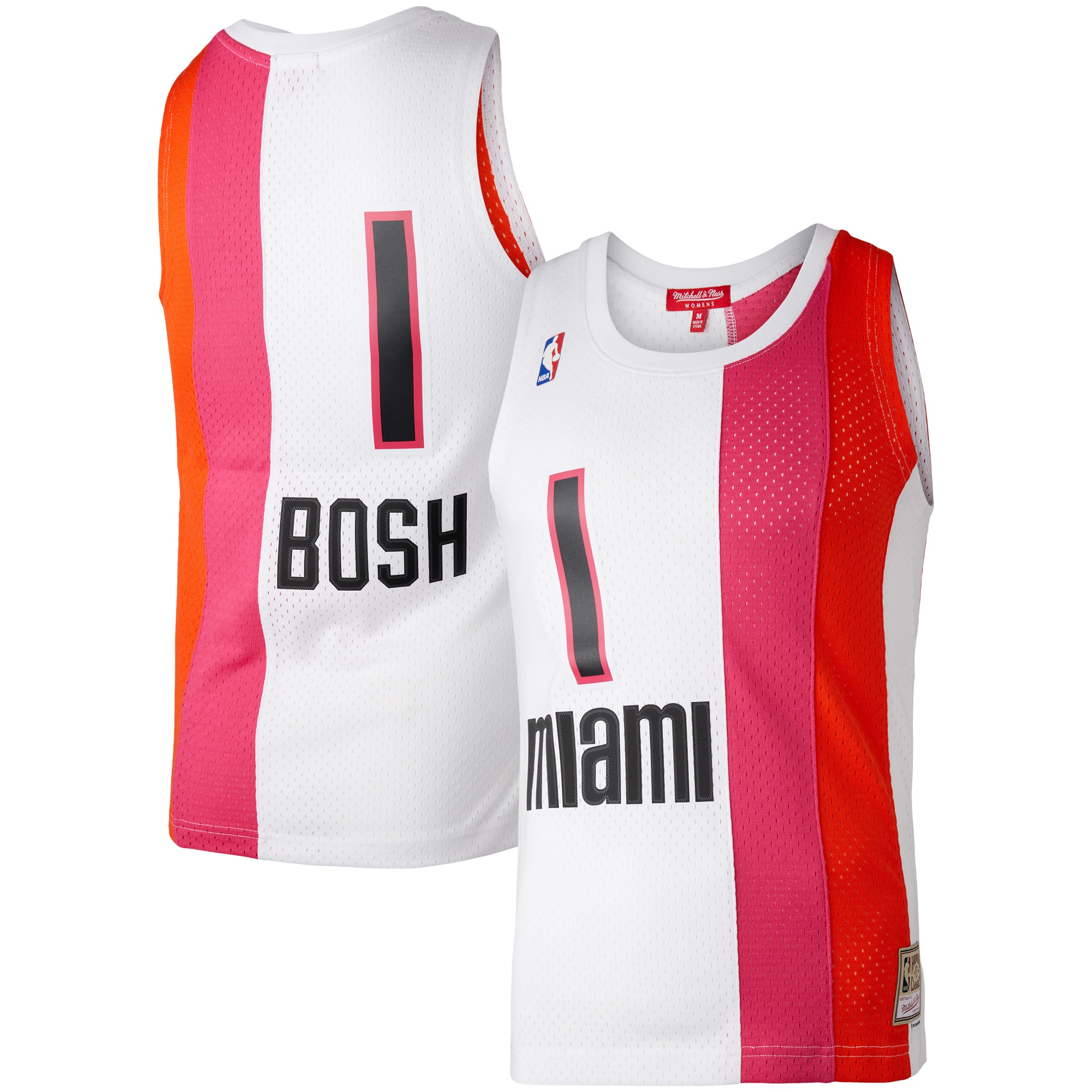 Women's Mitchell & Ness Chris Bosh White Miami Heat Hardwood Classics 2011/12 Swingman Basketball Jersey - JS433 