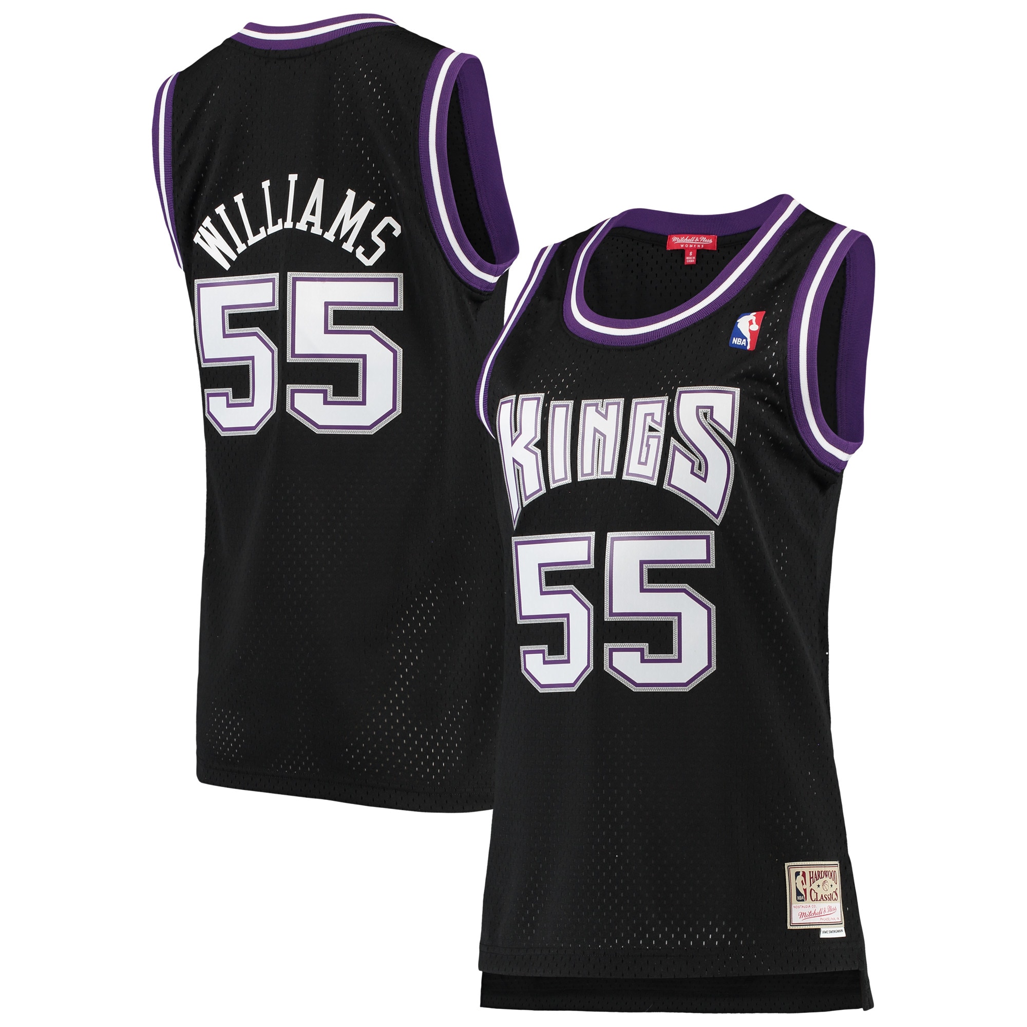 Women's Mitchell & Ness Jason Williams Black Sacramento Kings 2000-01 Hardwood Classics Swingman Basketball Jersey - JS349 