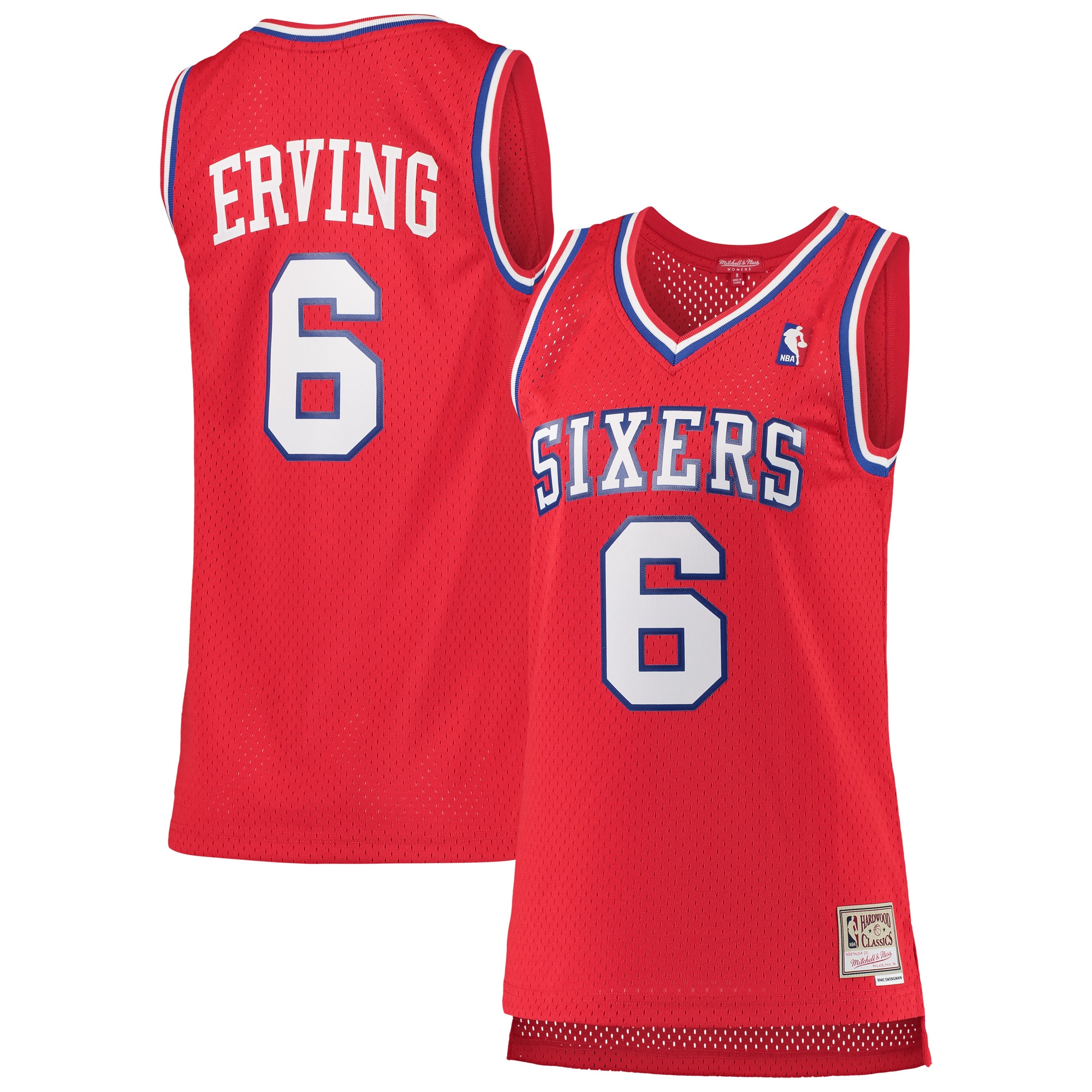 Women's Mitchell & Ness Julius Erving Red Philadelphia 76ers 1982-83 Hardwood Classics Swingman Basketball Jersey