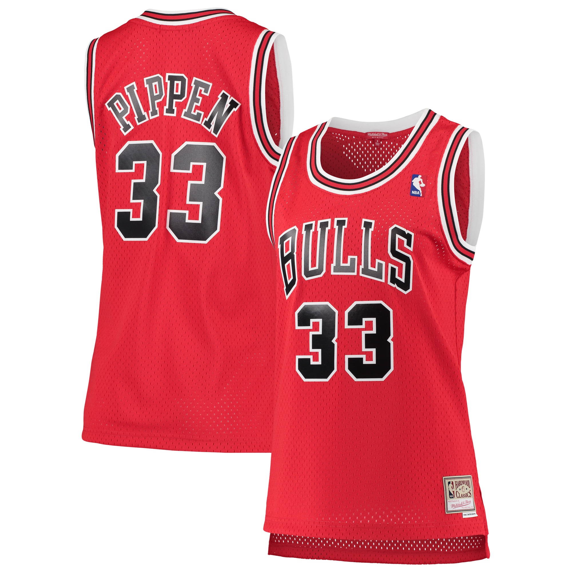 Women's Mitchell & Ness Scottie Pippen Red Chicago Bulls 1997-98 Hardwood Classics Swingman Basketball Jersey
