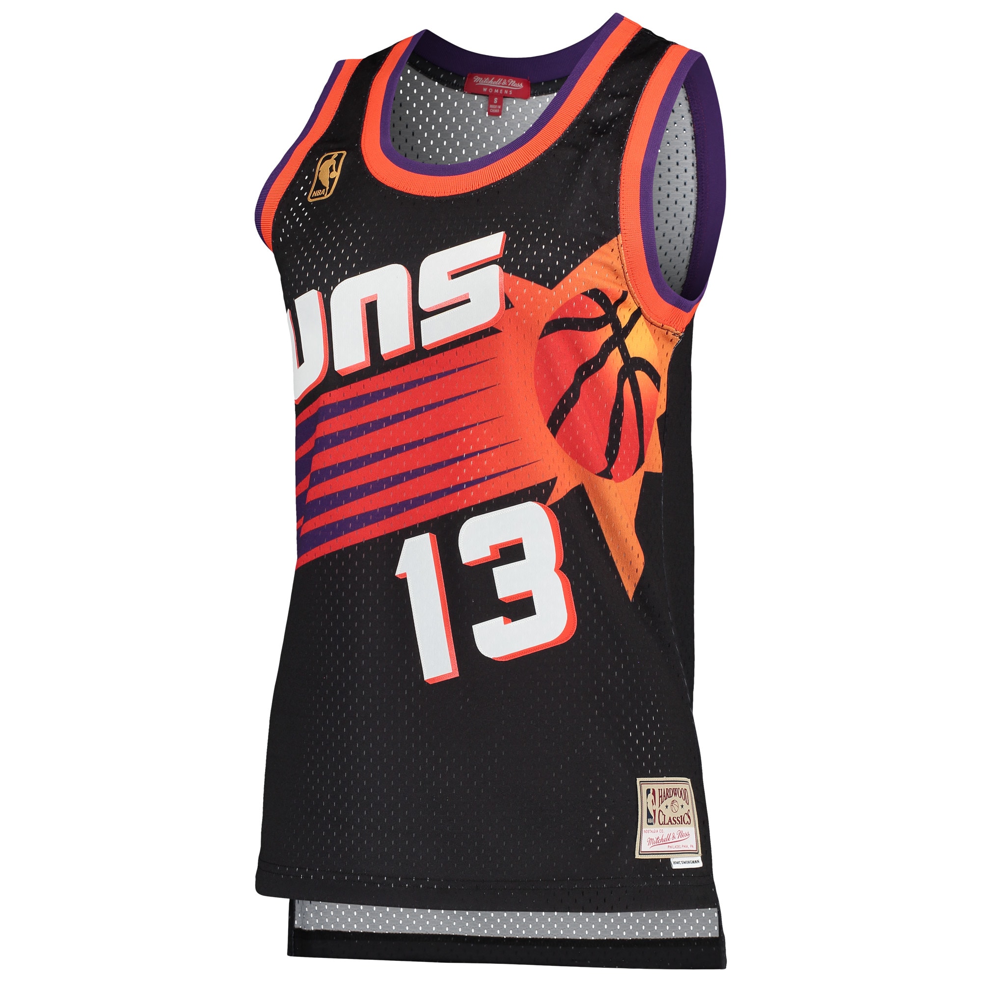 Alternative view of Women's Mitchell & Ness Steve Nash Black Phoenix Suns Hardwood Classics Swingman Basketball Jersey - JS487 