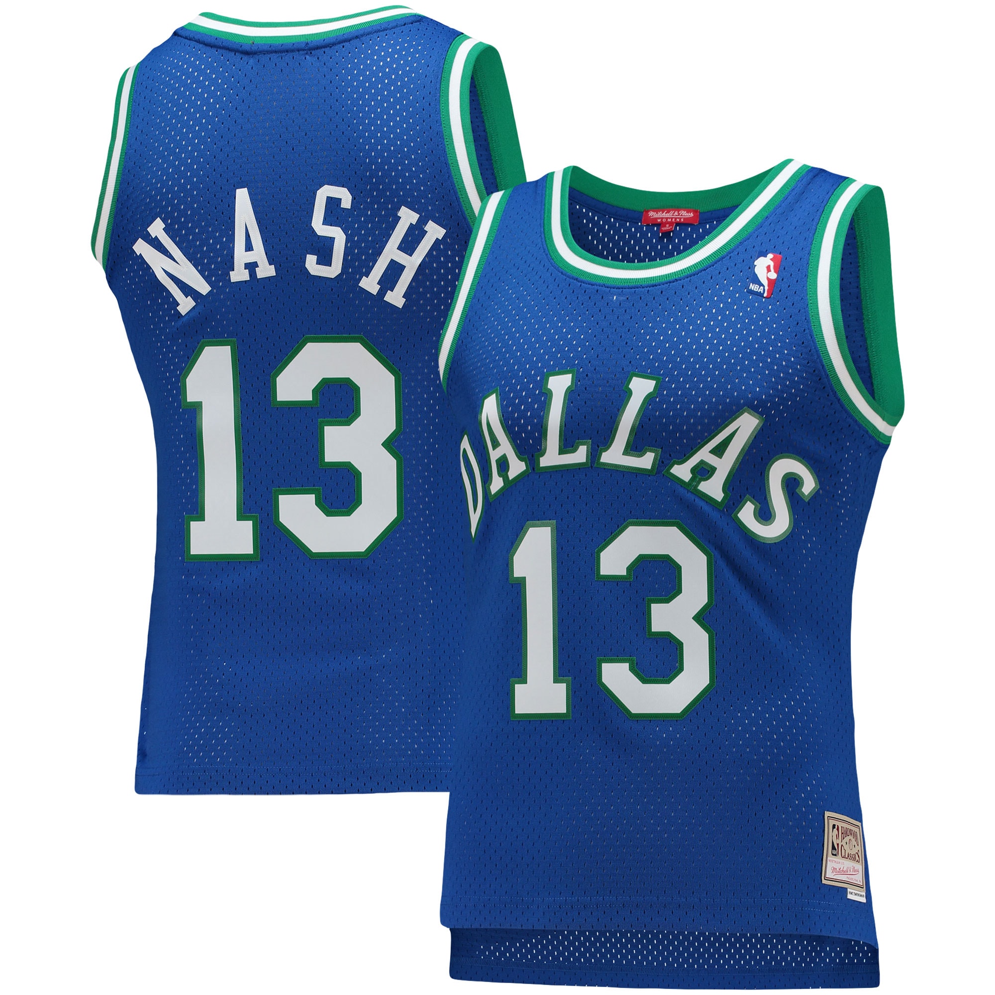 Women's Mitchell & Ness Steve Nash Blue Dallas Mavericks 1998/99 Hardwood Classics Swingman Basketball Jersey - JS814 