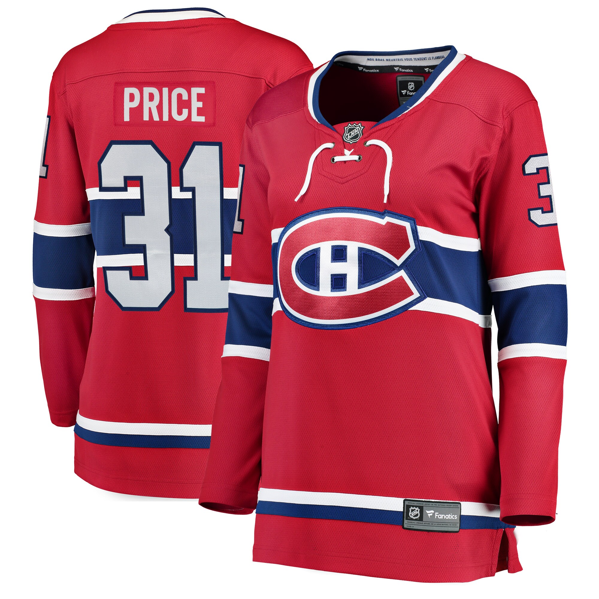 Women's Montreal Canadiens Carey Price Red Home Breakaway Player Hockey Jersey - JS304 