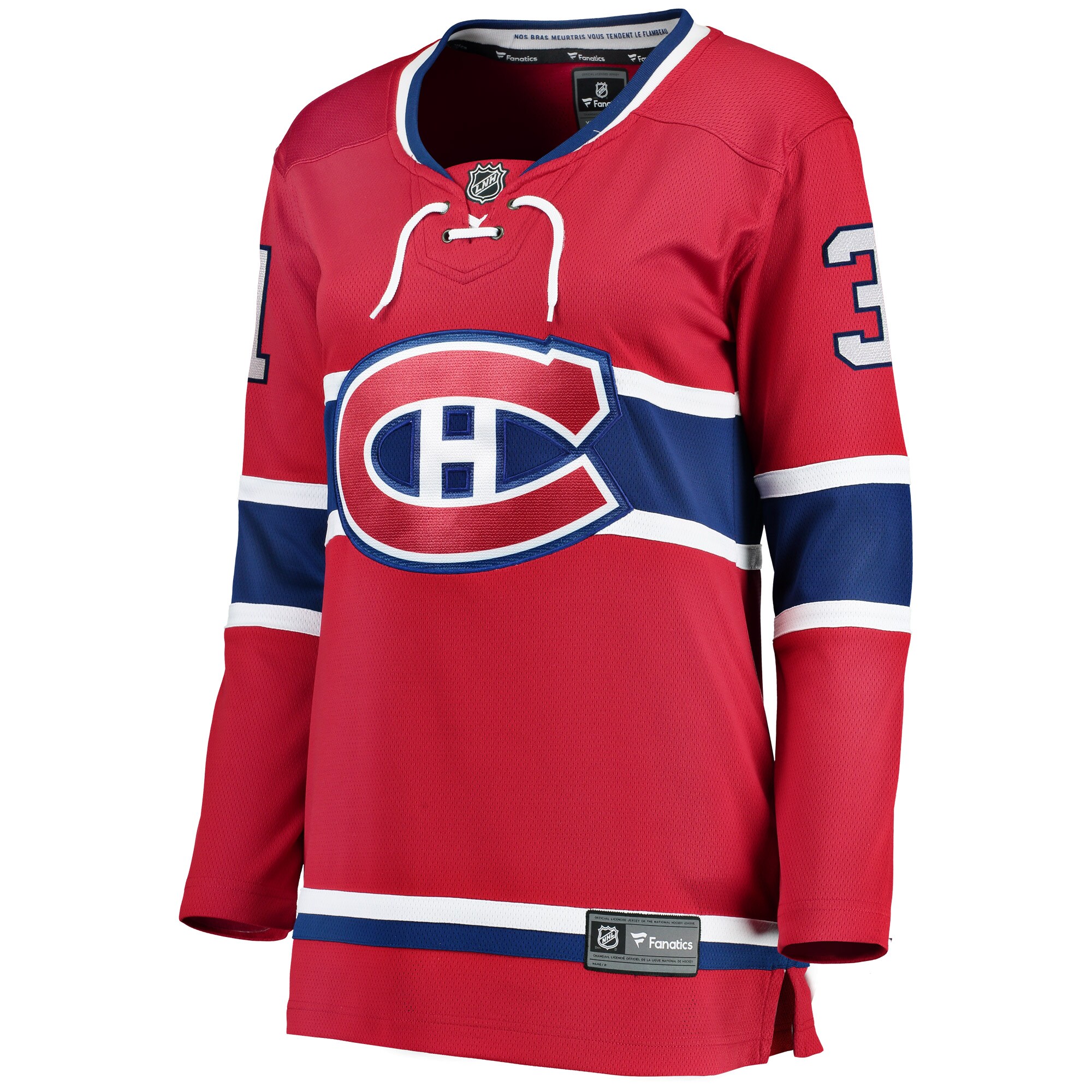 Alternative view of Women's Montreal Canadiens Carey Price Red Home Breakaway Player Hockey Jersey - JS304 