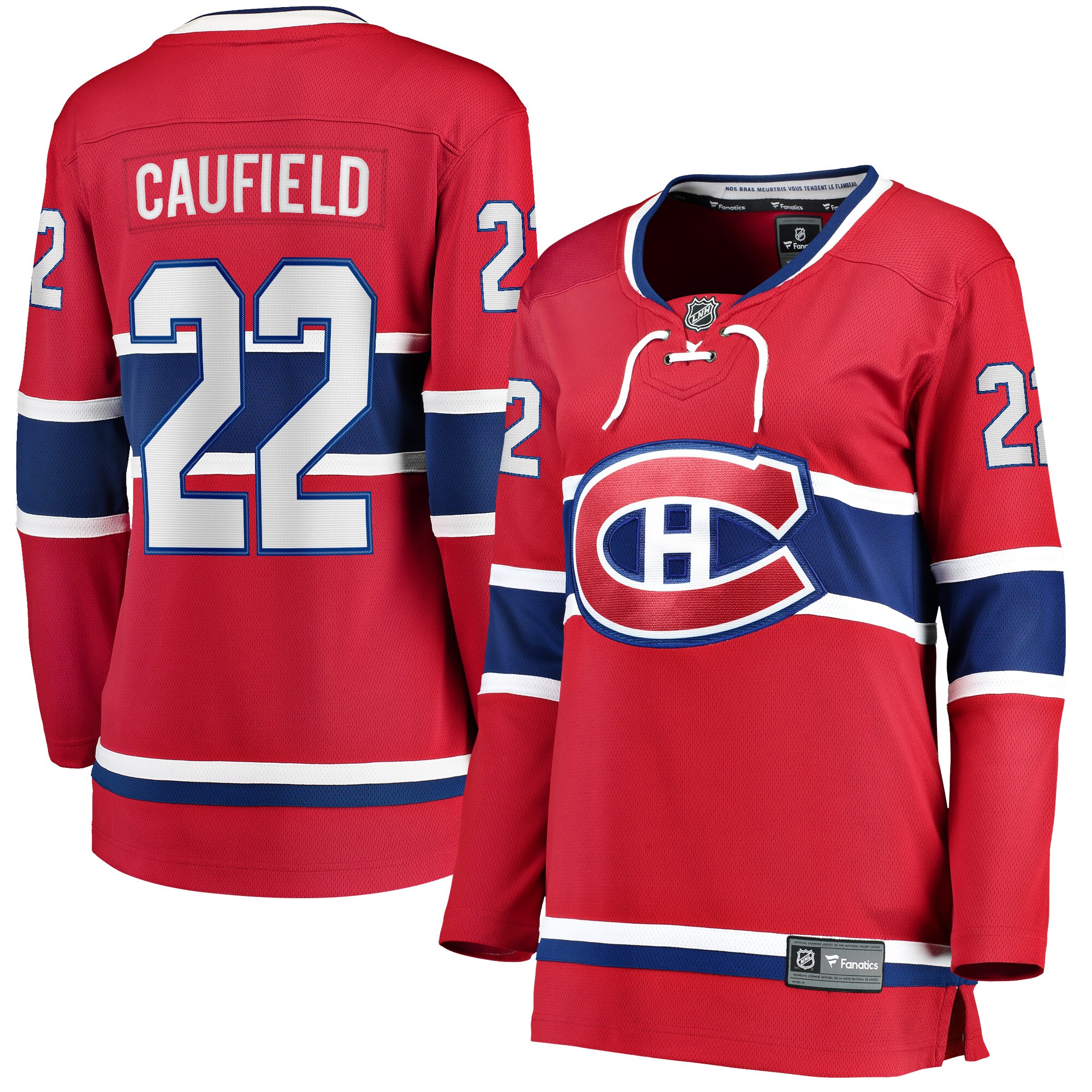 Women's Montreal Canadiens Cole Caufield Red Home Breakaway Hockey Jersey - JS576 