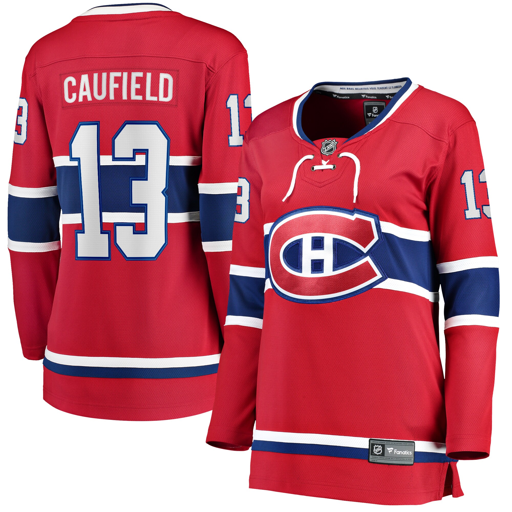 Women's Montreal Canadiens Cole Caufield Red Home Premier Breakaway Player Hockey Jersey - JS287 