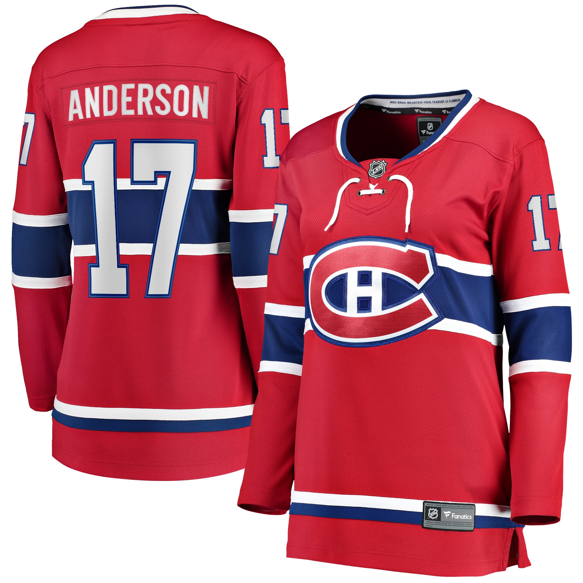 Women's Montreal Canadiens Josh Anderson Red Breakaway Player Hockey Jersey - JS272 
