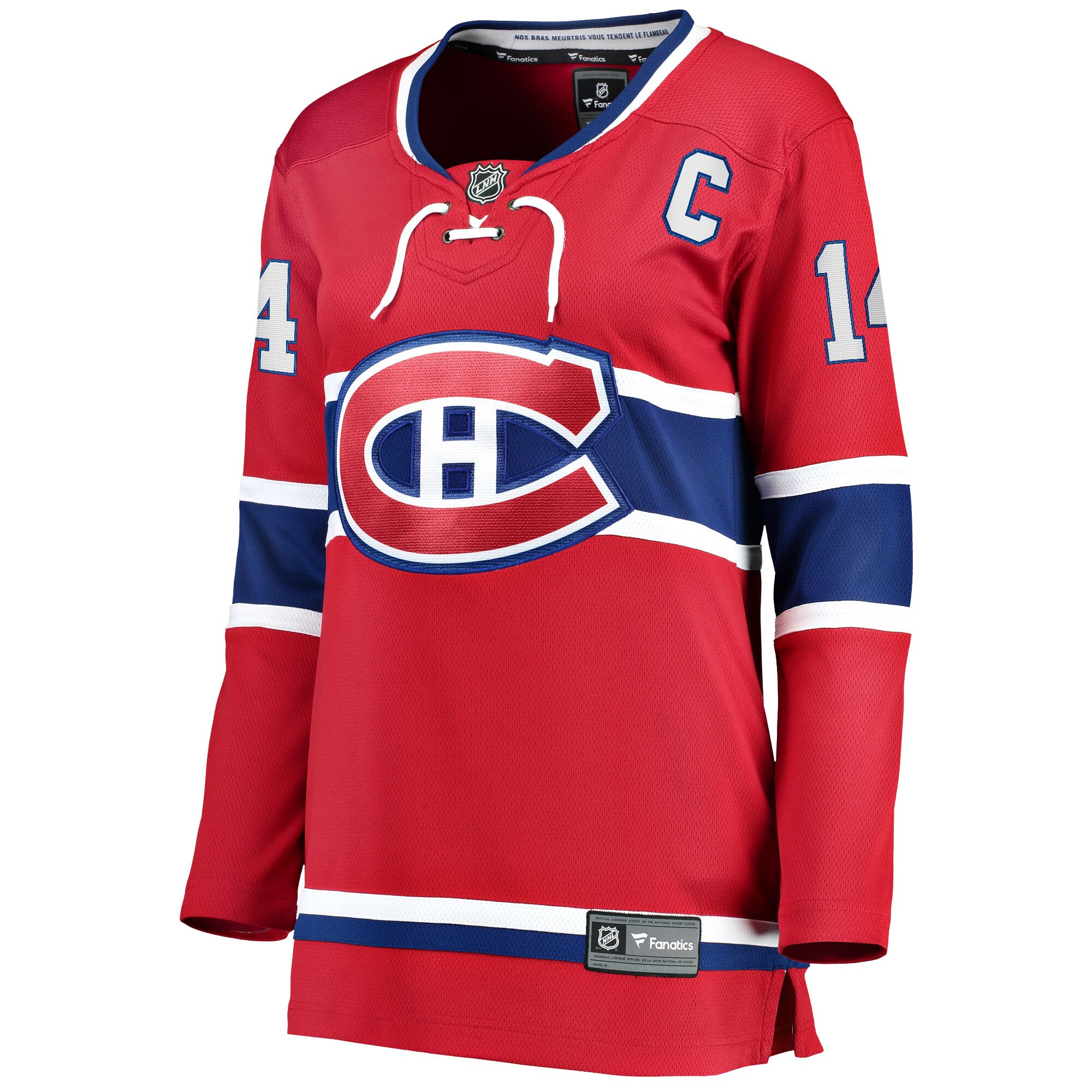 Alternative view of Women's Montreal Canadiens Nick Suzuki Red Home Captain Patch Breakaway Player Hockey Jersey - JS212 