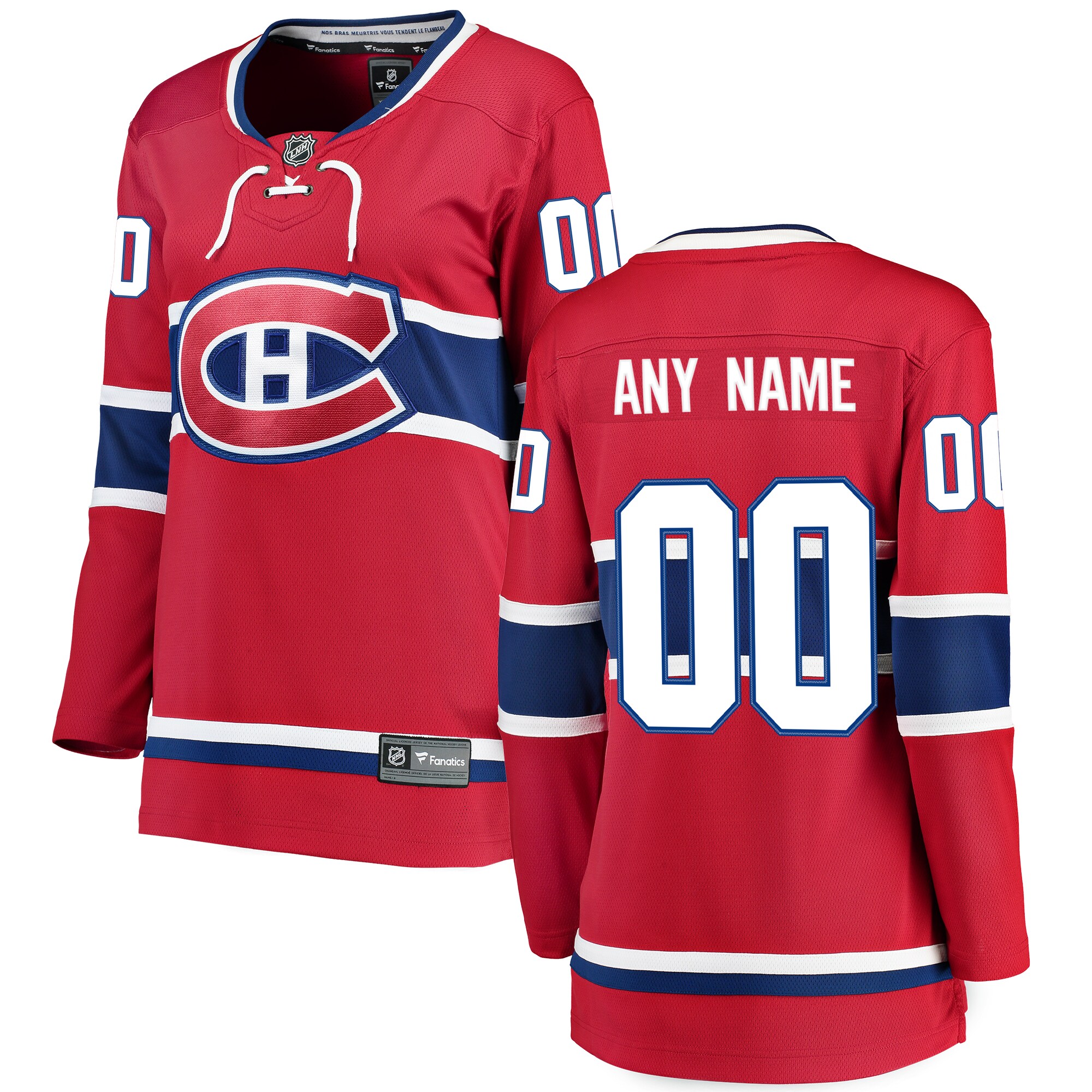 Women's Montreal Canadiens Red Home Breakaway Custom Hockey Jersey - JS612 