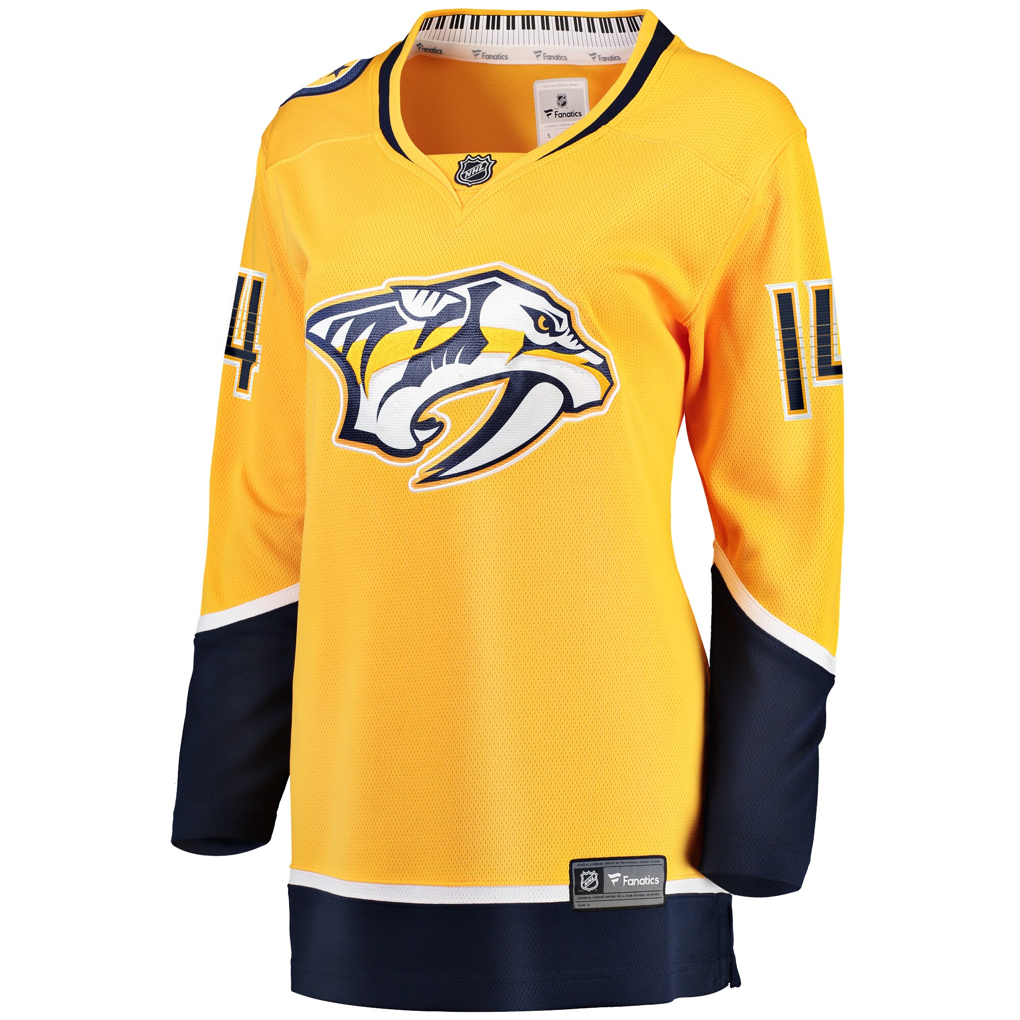 Alternative view of Women's Nashville Predators Gustav Nyquist Gold Home Breakaway Player Hockey Jersey - JS168 