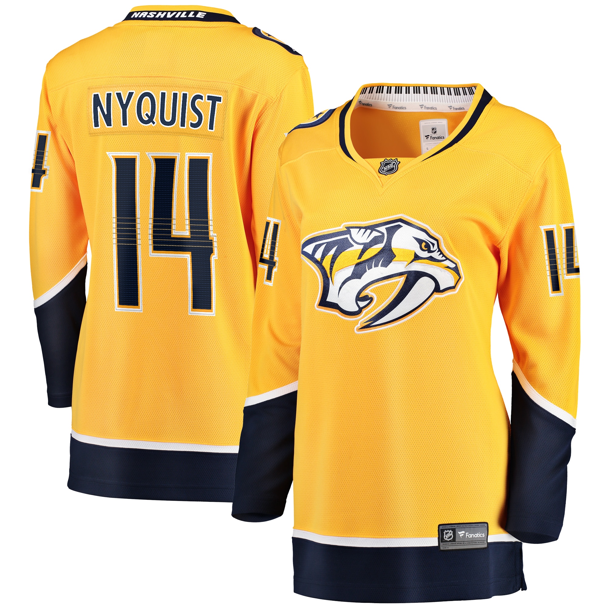 Women's Nashville Predators Gustav Nyquist Gold Home Breakaway Player Hockey Jersey - JS168 
