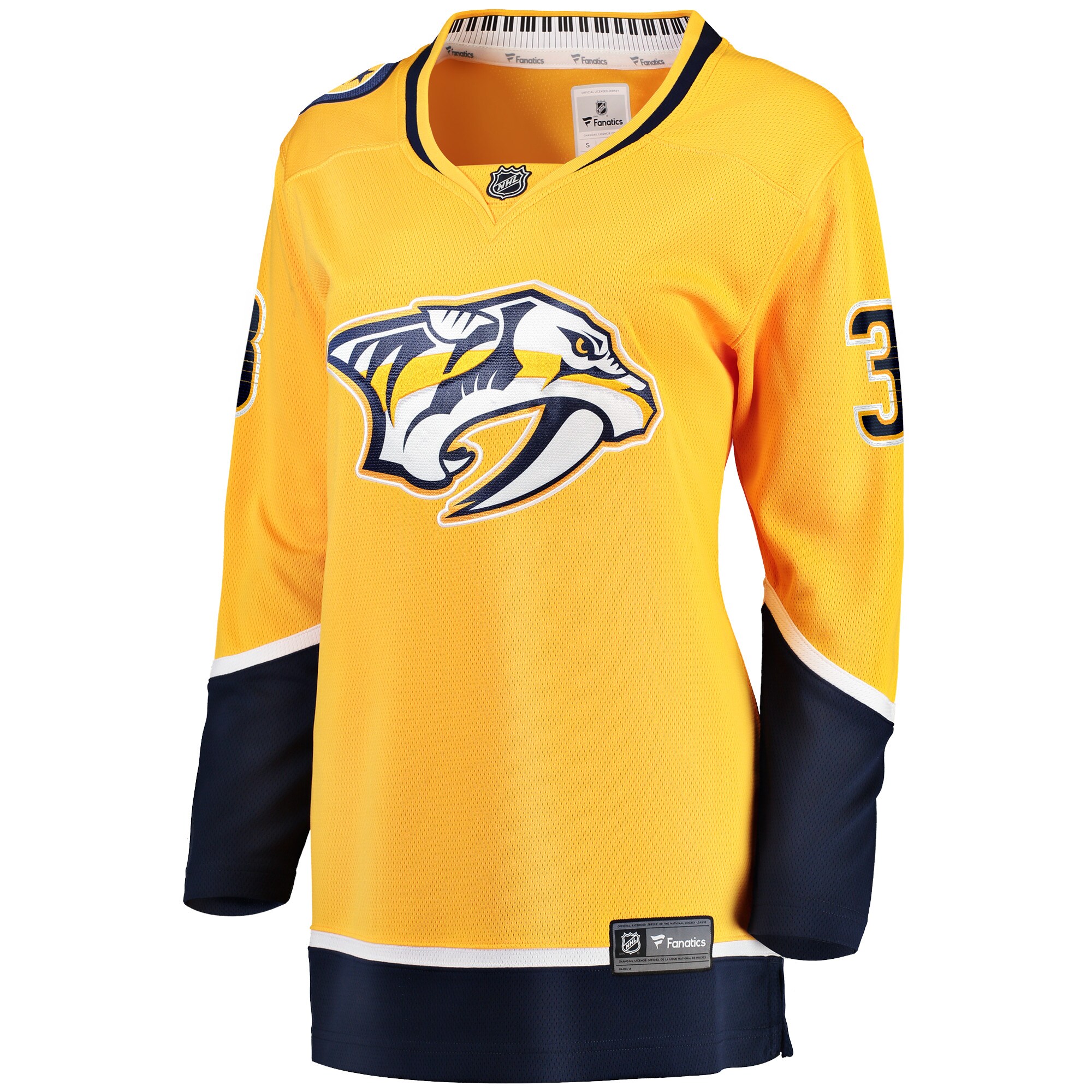 Alternative view of Women's Nashville Predators Jeremy Lauzon Gold Home Breakaway Player Hockey Jersey - JS215 